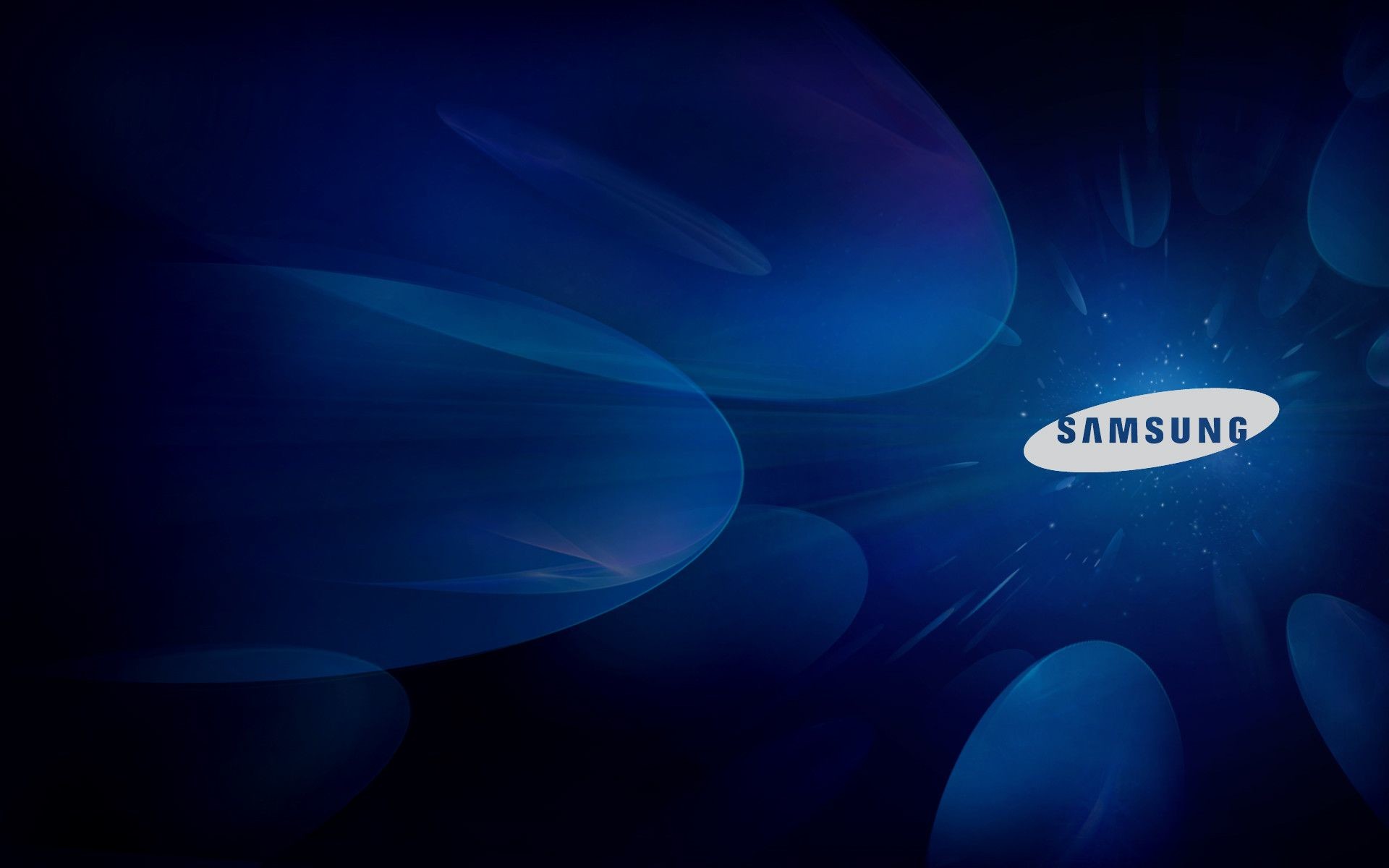 Samsung, Logo, Blu scuro, Full HD, sfondo per PC e portatile
