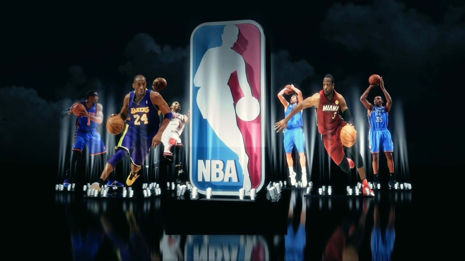 Logo NBA, Kobe Bryant, Dwyane Wade, Kevin Durant, NBA, Full HD, sfondo per PC e portatile