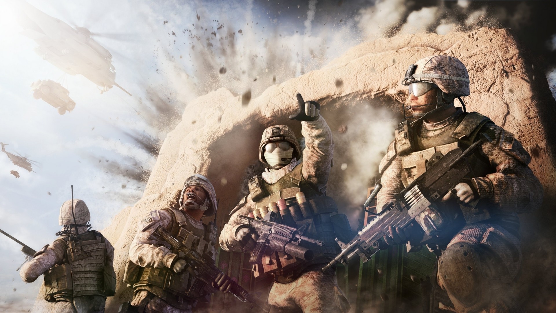 Medal of Honor, Soldati, Esplosione, Roccia, Battaglia, 1920x1080, wallpaper desktop