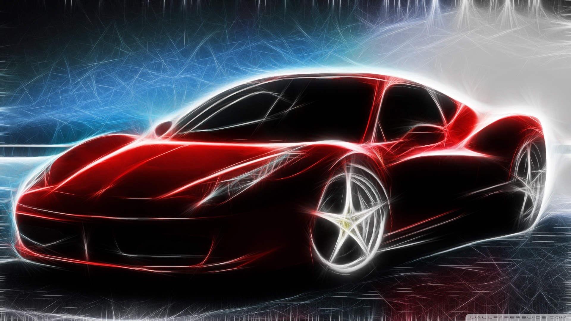 Ferrari 458 Italia, Arte digitale, Linee luminose, Full HD, sfondo per portatile