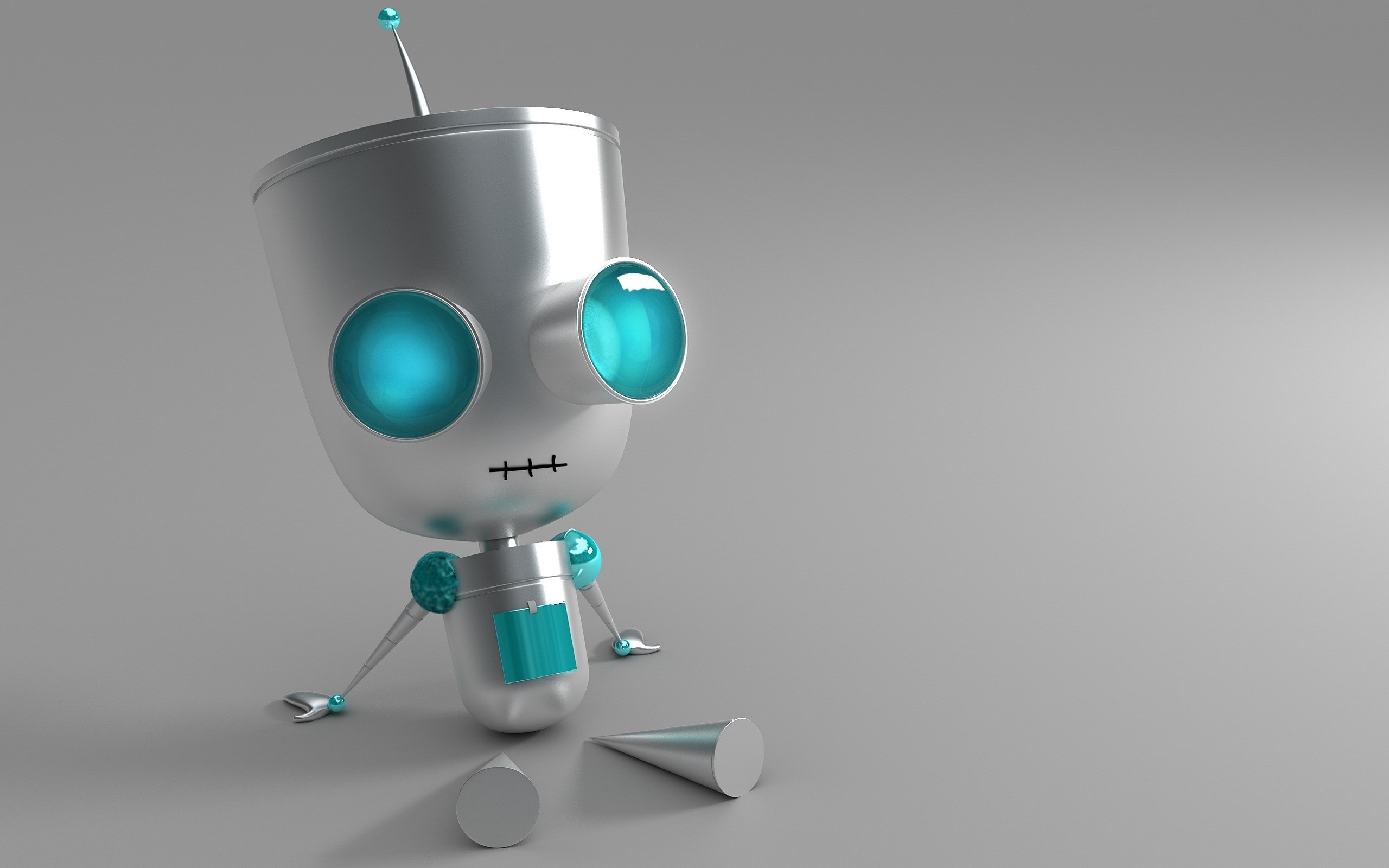 GIR, Invader Zim, Robot, Rendering 3D, 2K 1600p, sfondo desktop