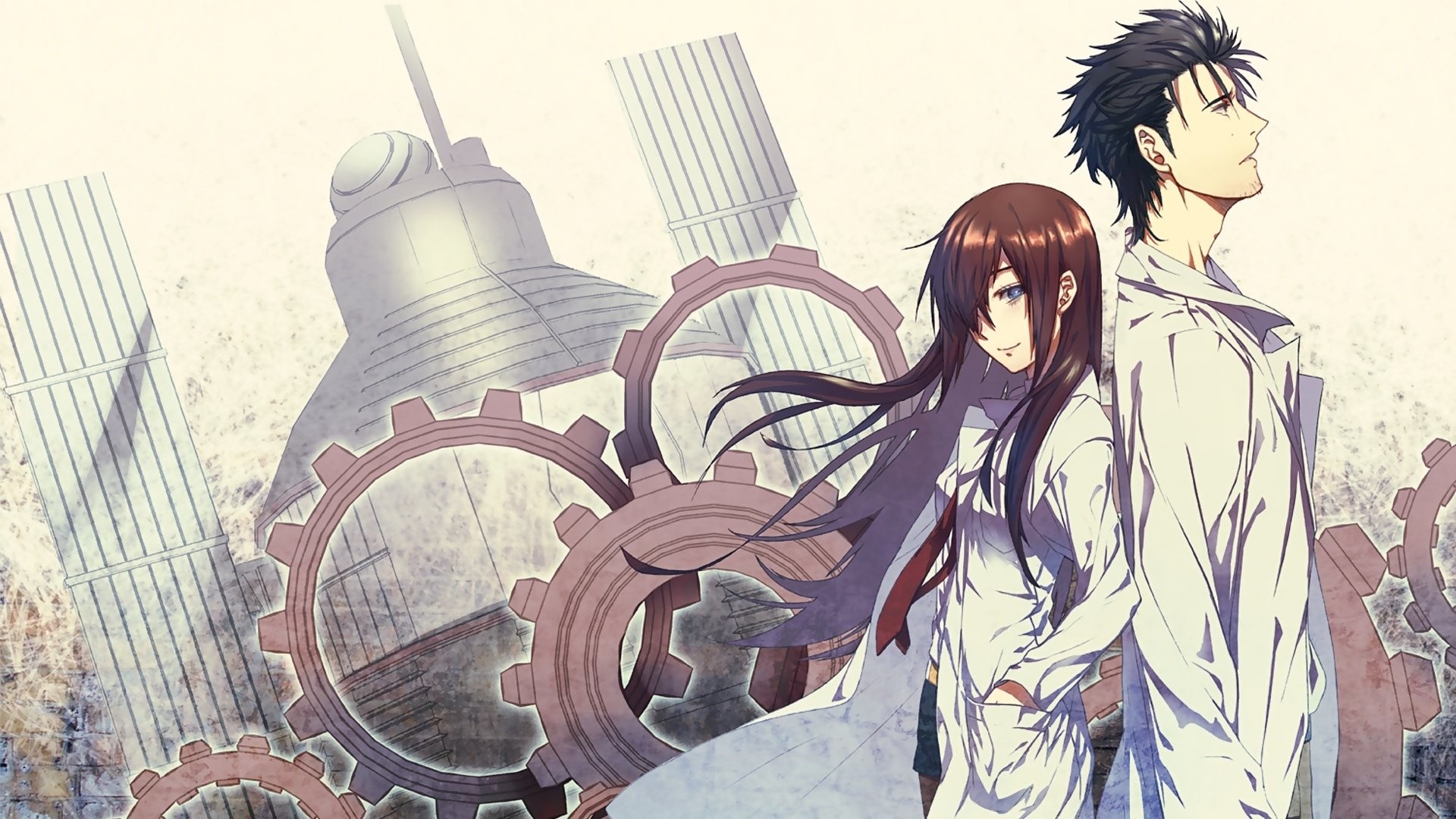 Kurisu Makise, Rintaro Okabe, Steins;Gate, Ingranaggi, Anime, Full HD 1080p, sfondo desktop