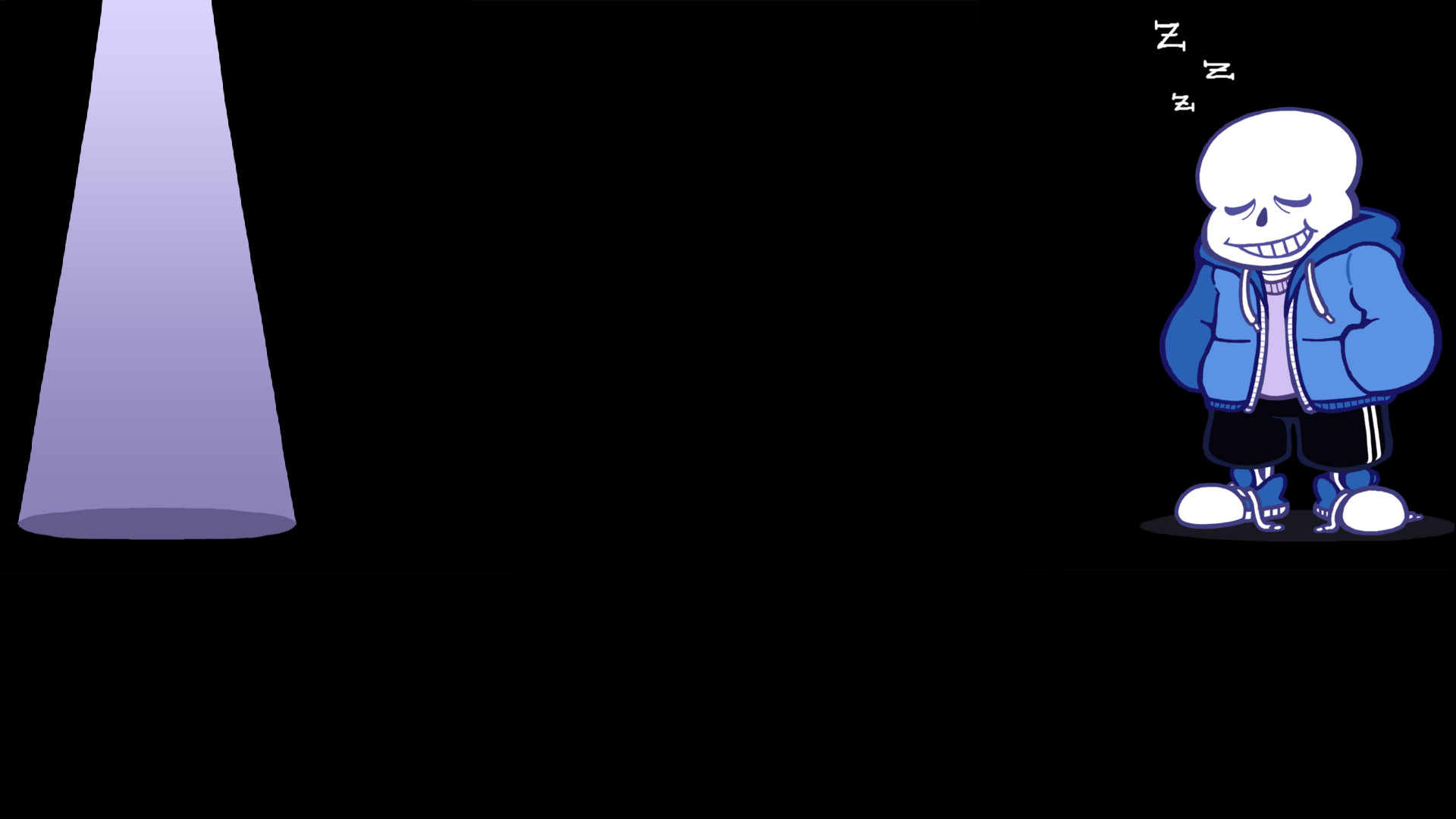 Sans, Undertale, Riflettore, Sfondo nero, Minimalista, 1920x1080, wallpaper desktop