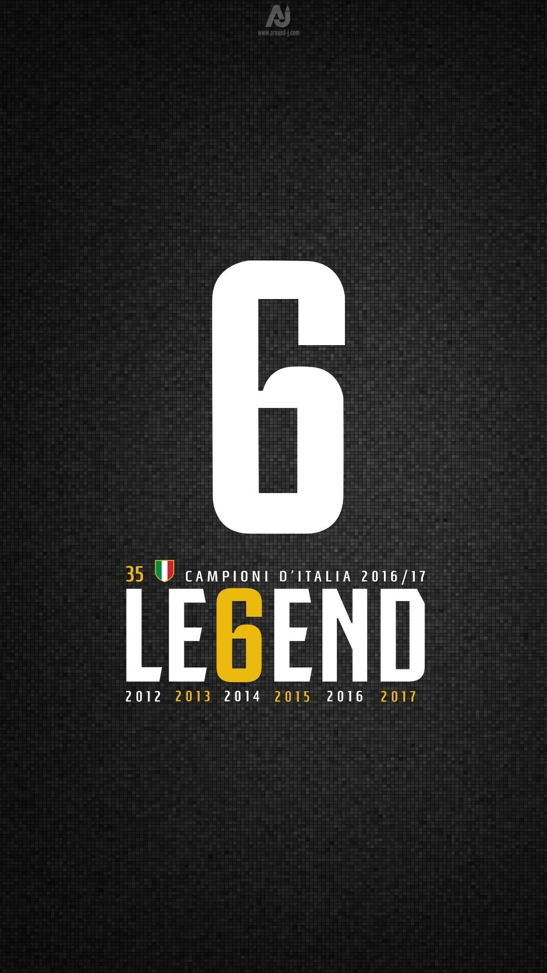 Juventus, Legend, Sesto scudetto consecutivo, Sfondo nero, Full HD, wallpaper per smartphone