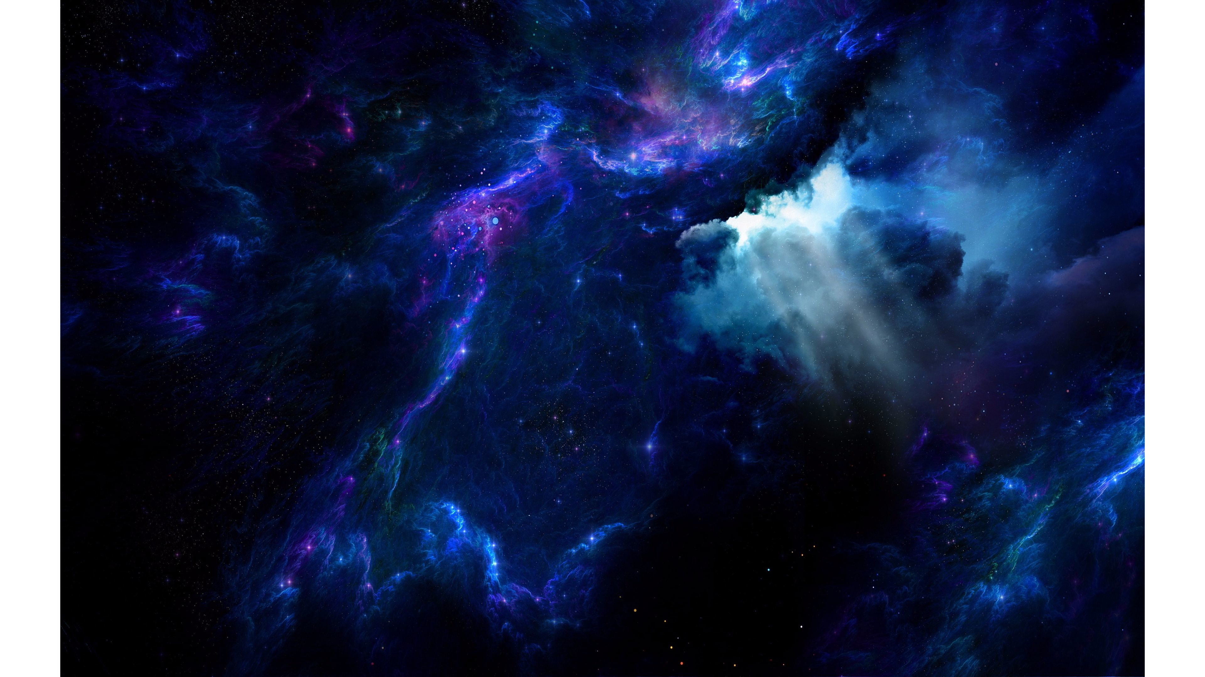 Nebulosa, Blu, Viola, 16:9 4K, sfondo widescreen