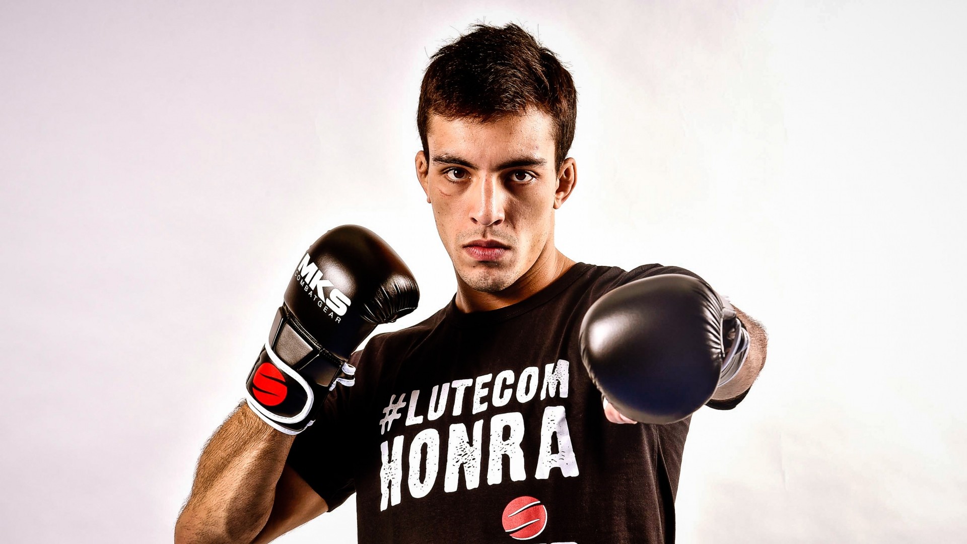 Lottatore, Guantoni, Pugno, Sfondo bianco, 16:9 Full HD, wallpaper widescreen