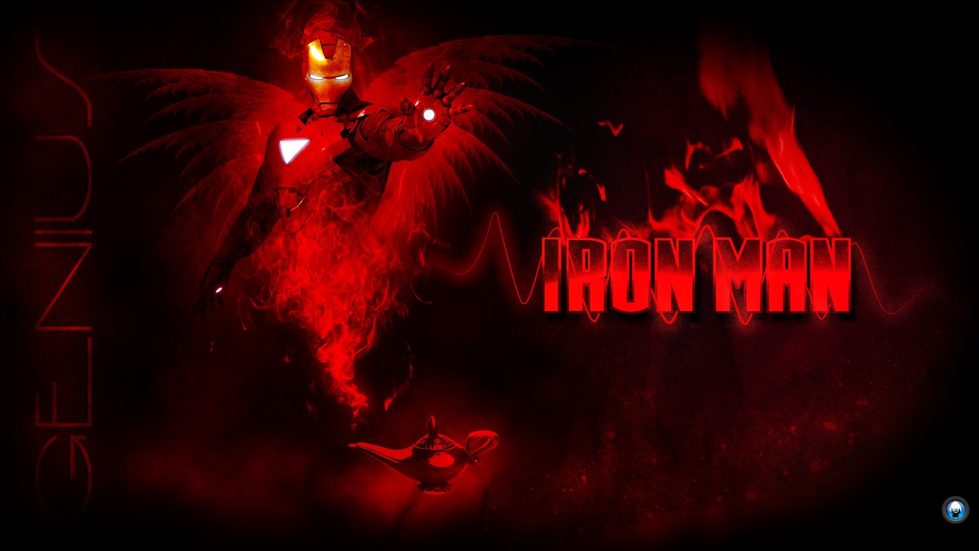 Iron Man, Marvel, Scritta, Rosso, Full HD 1080p, sfondo desktop
