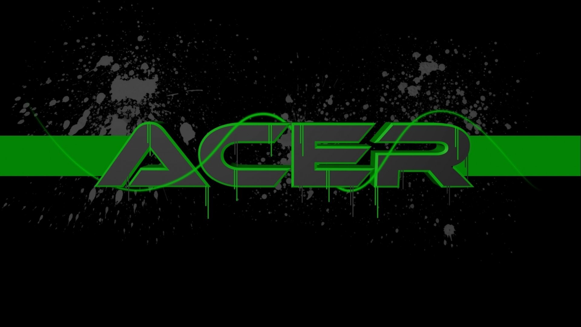 Logo Acer, Acer, Verde, Sfondo nero, Full HD, wallpaper per PC