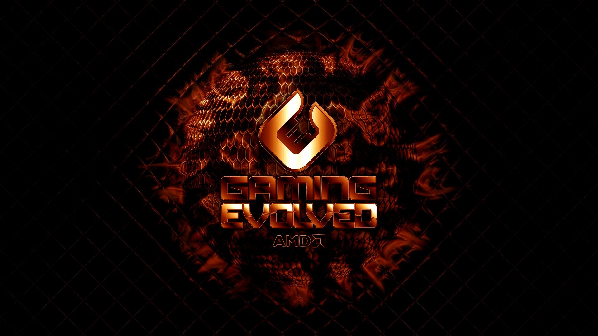 AMD Gaming Evolved, Logo, Fuoco, Full HD, sfondo per PC