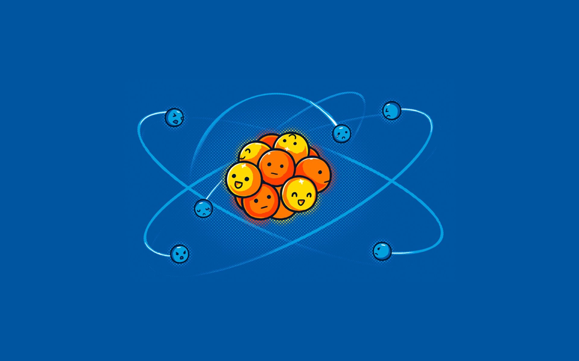 Atomo, Nucleo, Elettroni, Blu, 1920x1200, sfondo per PC