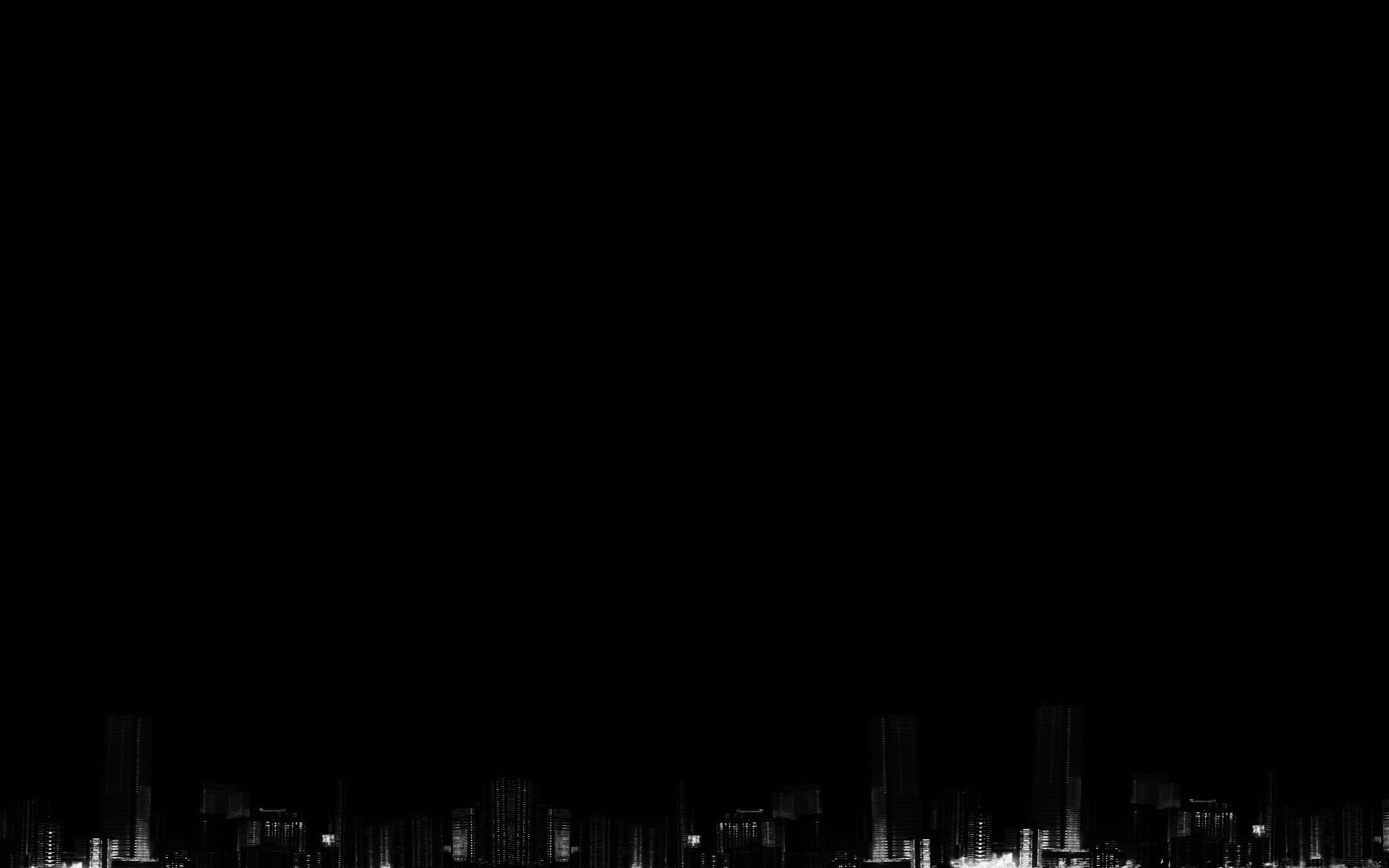 Skyline, Città notturna, Sfondo nero, Minimalista, 16:10 Full HD, wallpaper widescreen