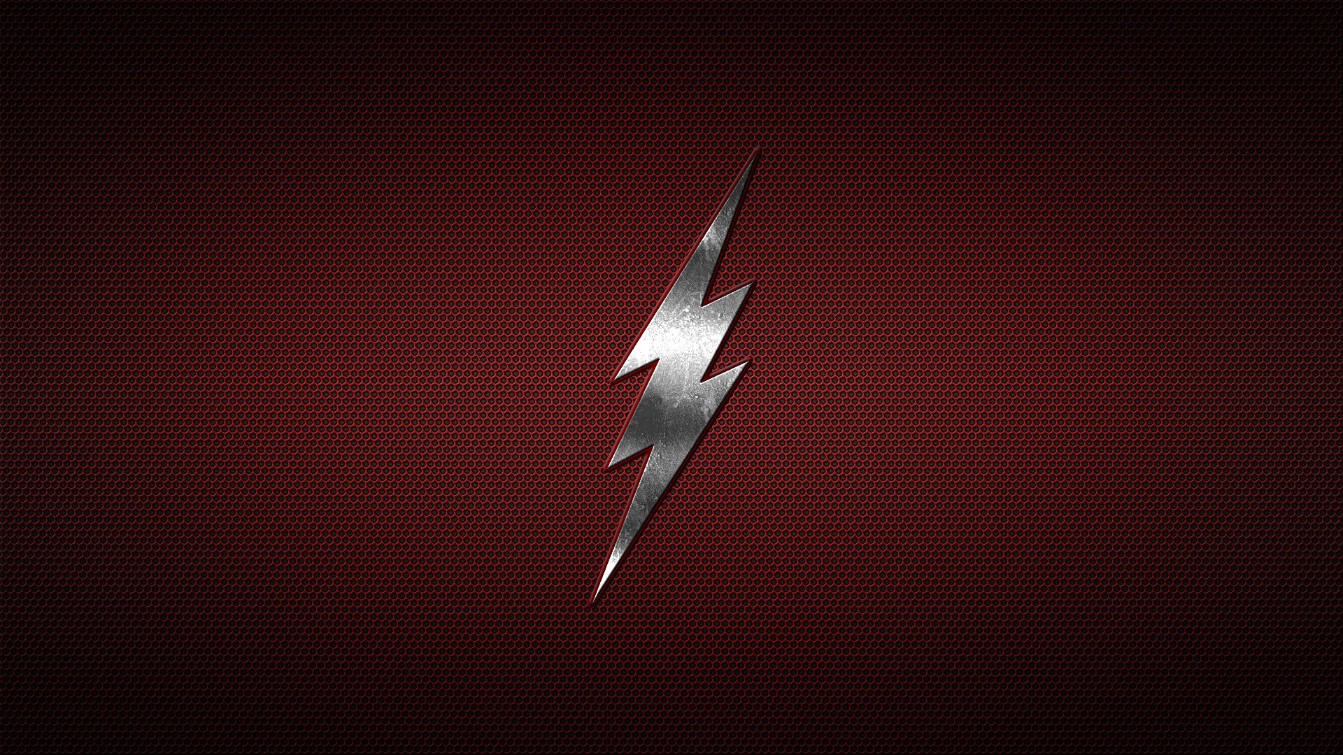 Fulmine, Logo, Metallo, Rosso scuro, Full HD, sfondo Windows 11