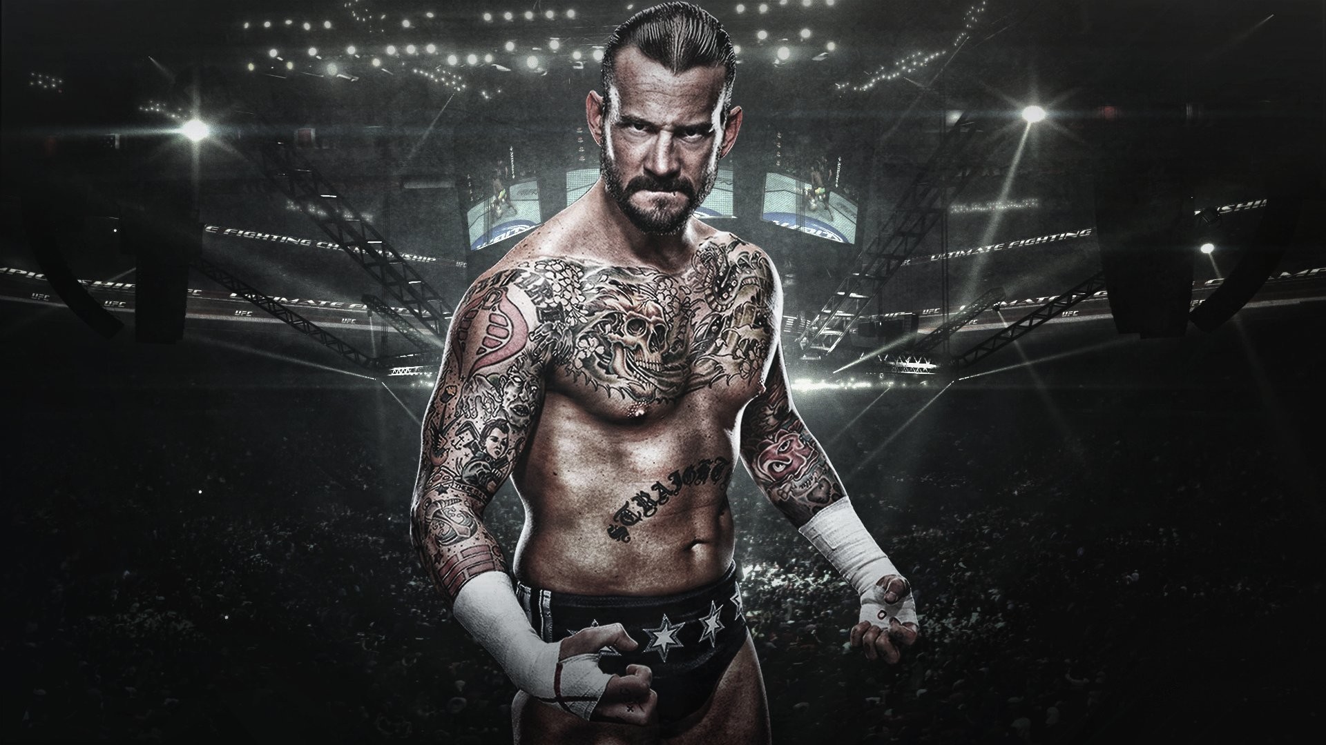 CM Punk, UFC, Tatuaggi, Arena, 16:9 Full HD, sfondo widescreen