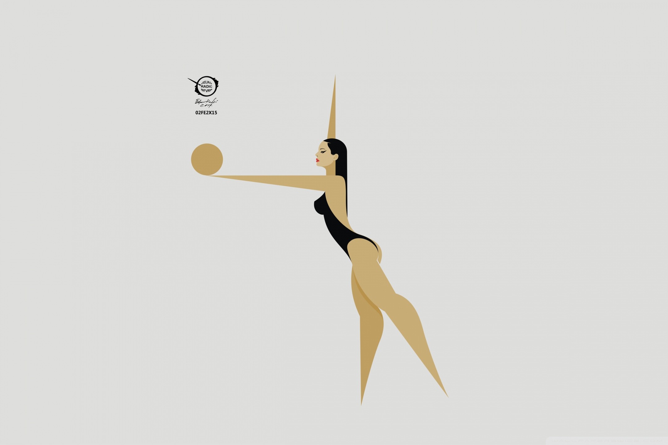 Pallavolista, Bagher, Minimalista, Illustrazione, Full HD, sfondo per portatile