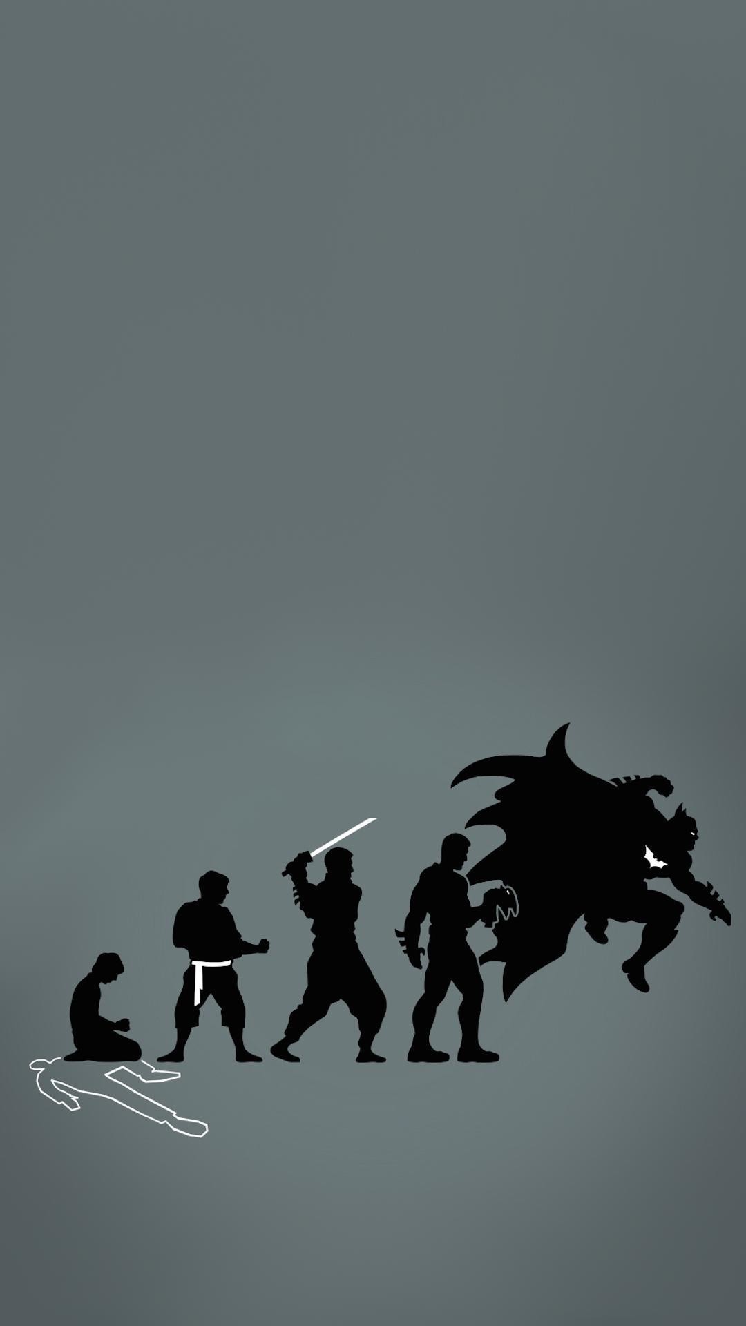 Evoluzione, Silhouette, Ninja, Grigio, Umorismo, sfondo schermata di blocco iPhone 7