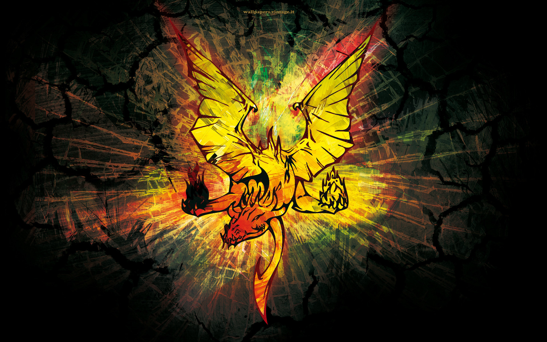 Drago, Arte psichedelica, Giallo, Astratto, 1920x1200, sfondo MacBook Pro