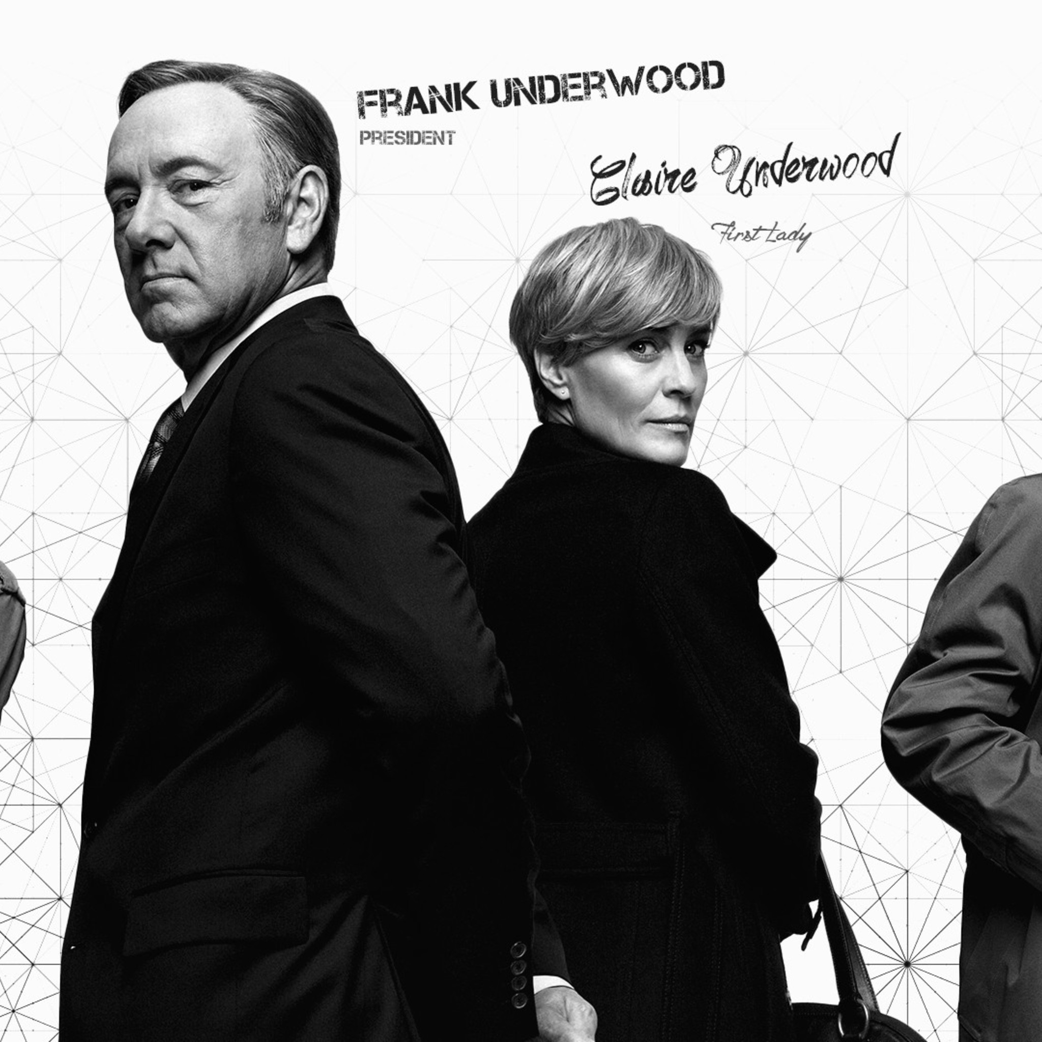 Frank Underwood, Claire Underwood, Kevin Spacey, Robin Wright, House of Cards, Autografi, sfondo per tablet