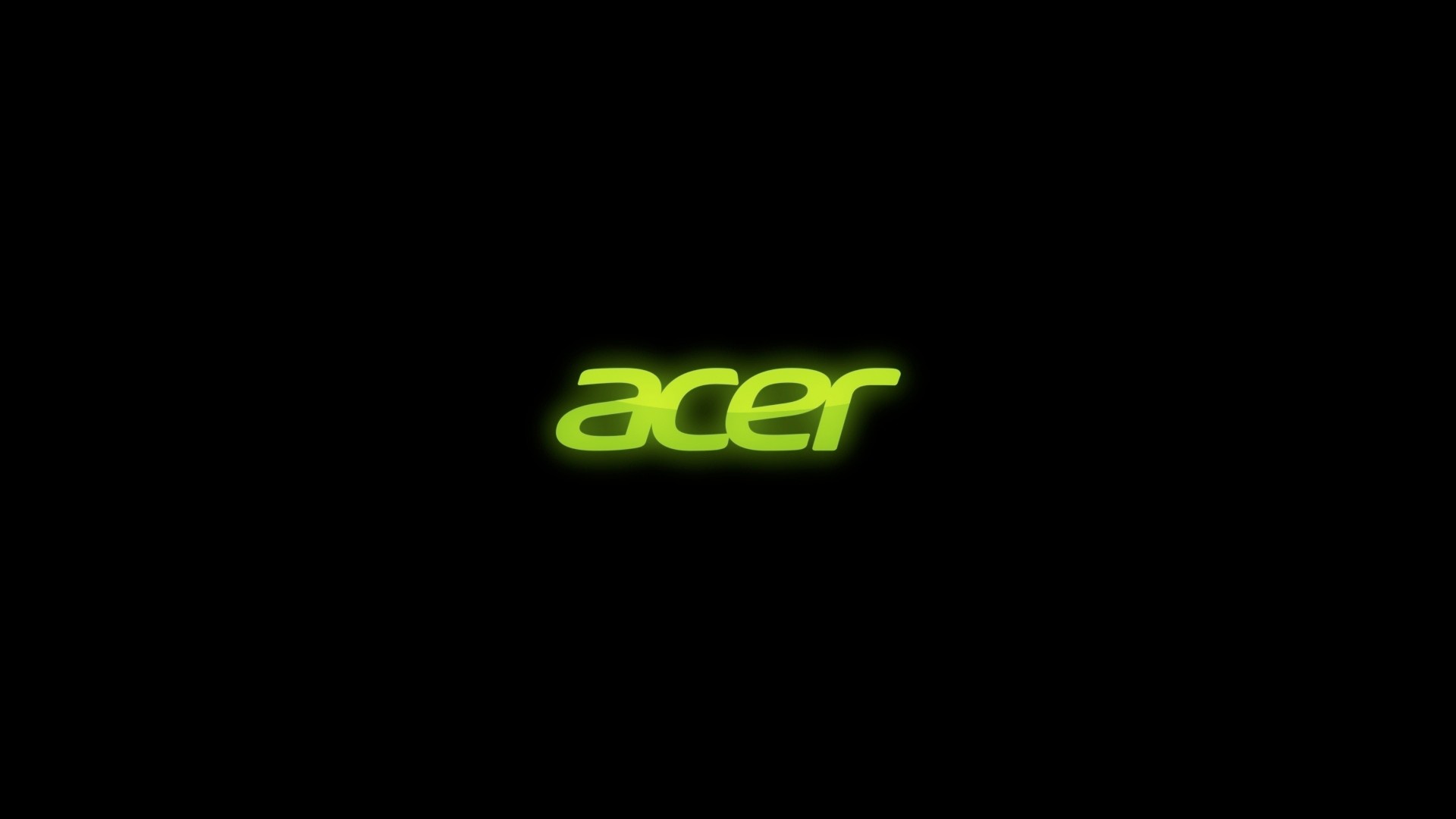 Logo Acer, Acer, Verde neon, Sfondo nero, 16:9 Full HD, wallpaper widescreen