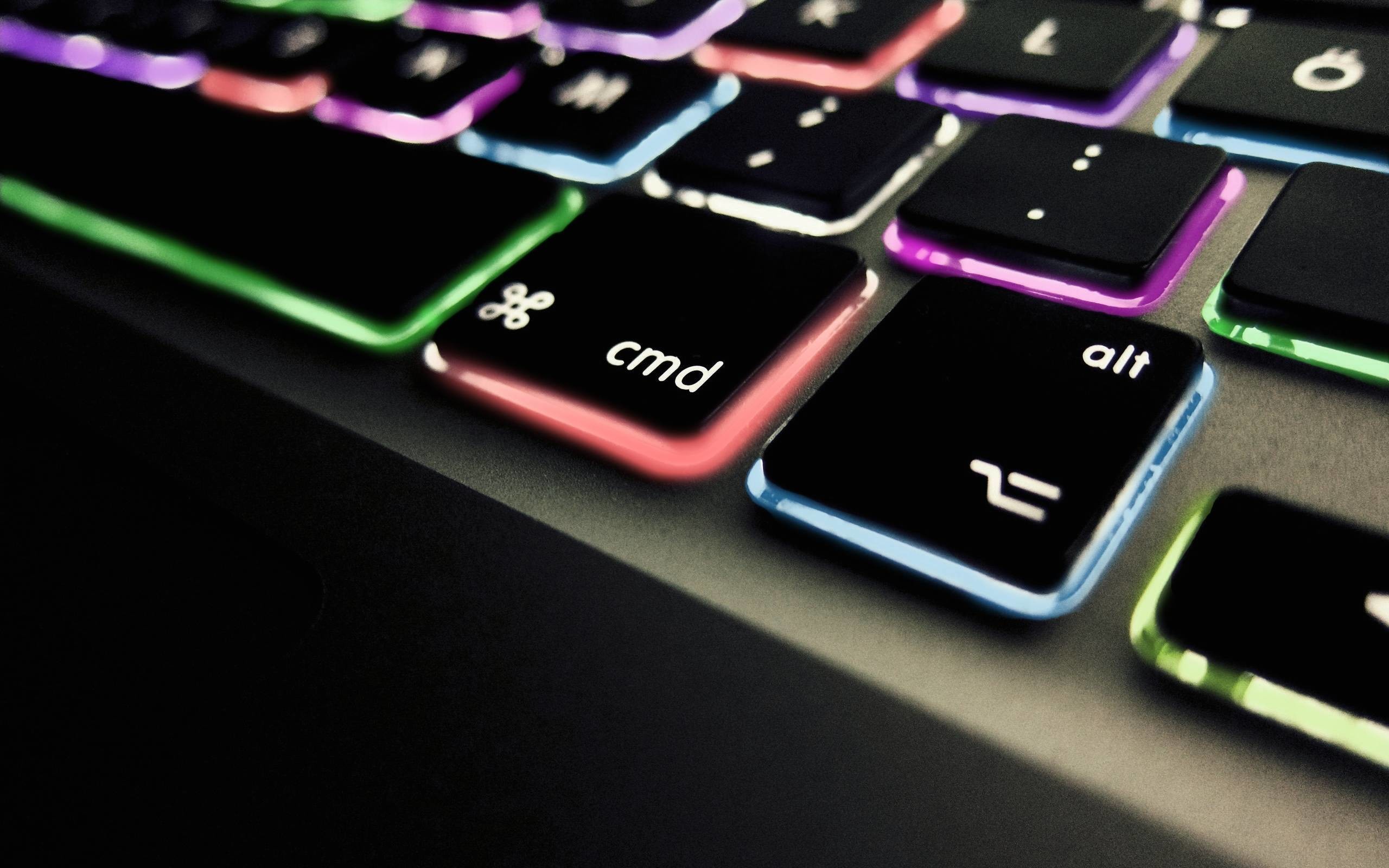 Tastiera retroilluminata, MacBook, Tasto cmd, Arcobaleno, 2K, immagine di sfondo PC