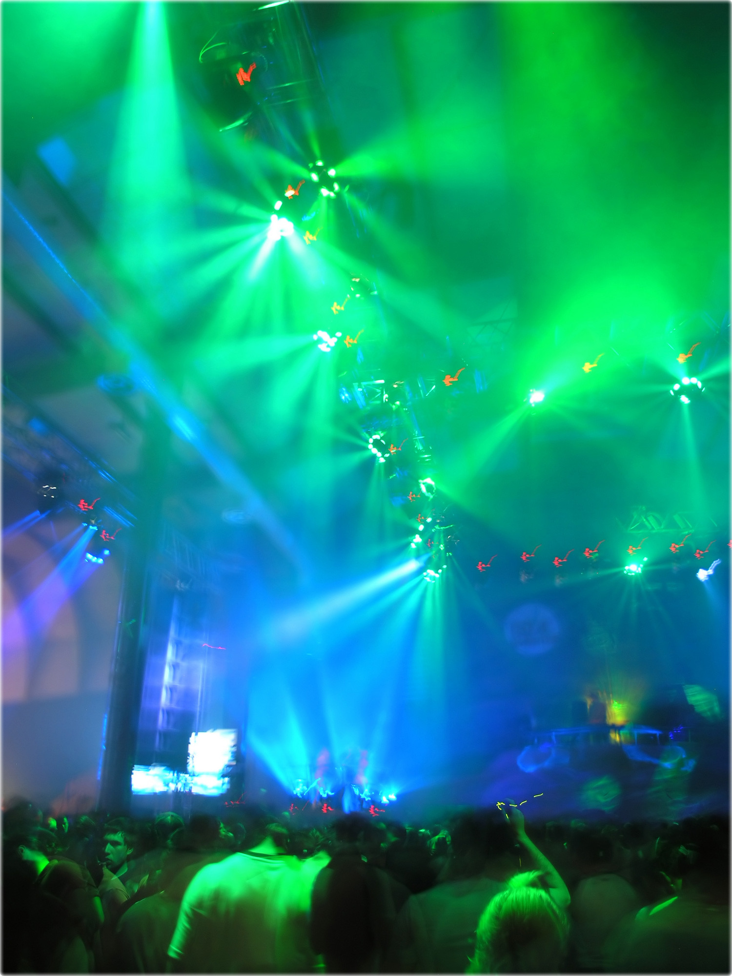 Concerto, Luci laser, Verde, Festa, QHD+, sfondo per iPad e tablet