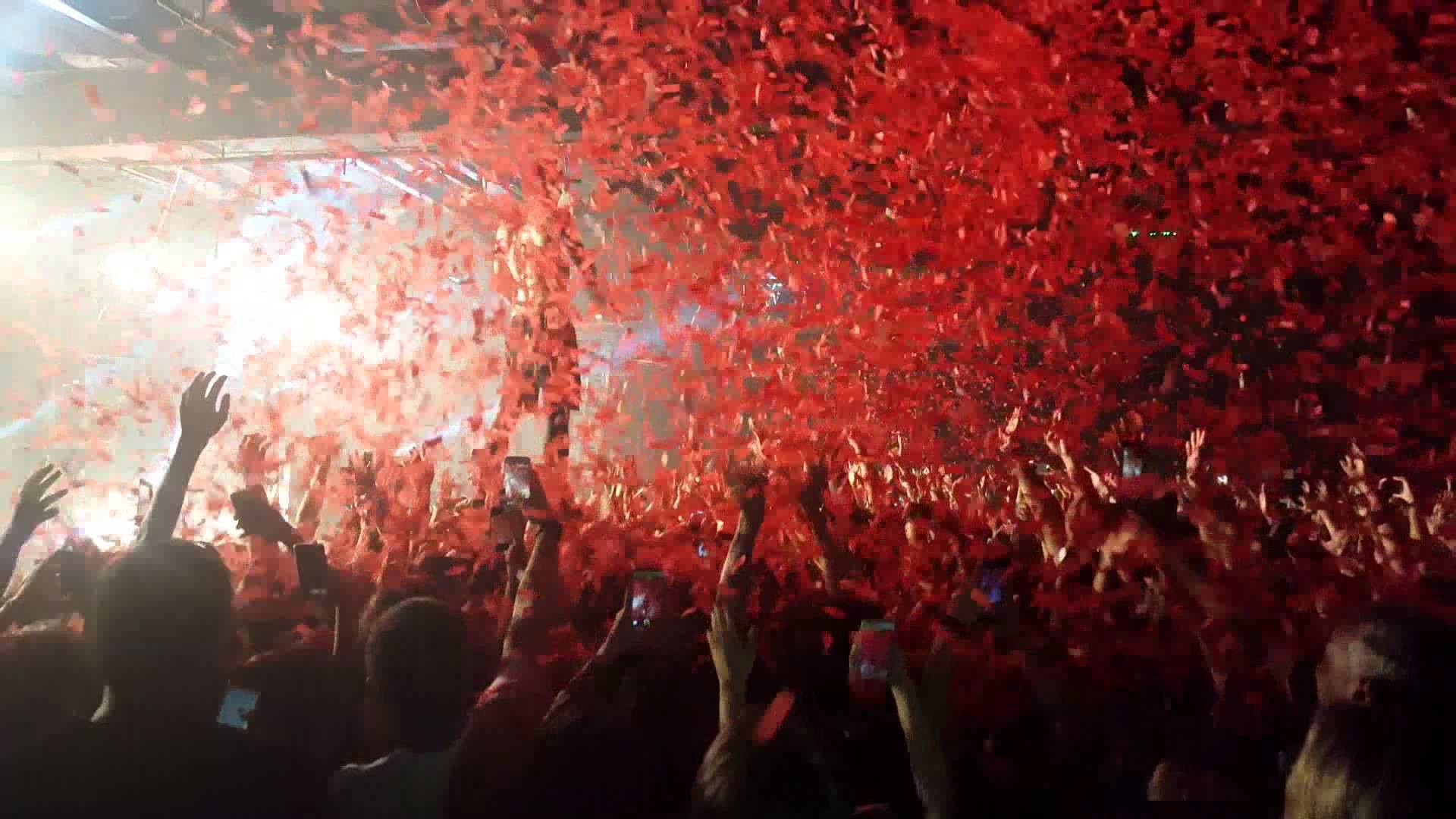 Twenty One Pilots, Concerto, Coriandoli rossi, Pubblico, Full HD 1080p, sfondo desktop