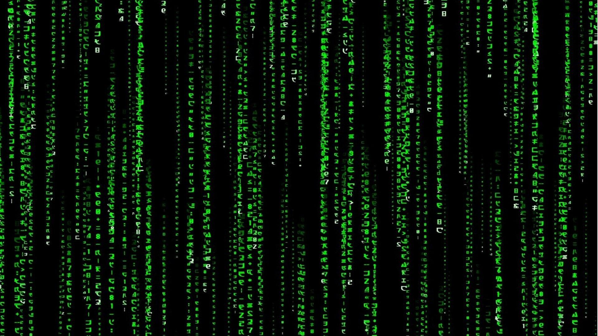Matrix, Pioggia di codice, Sfondo nero, Full HD, wallpaper per computer