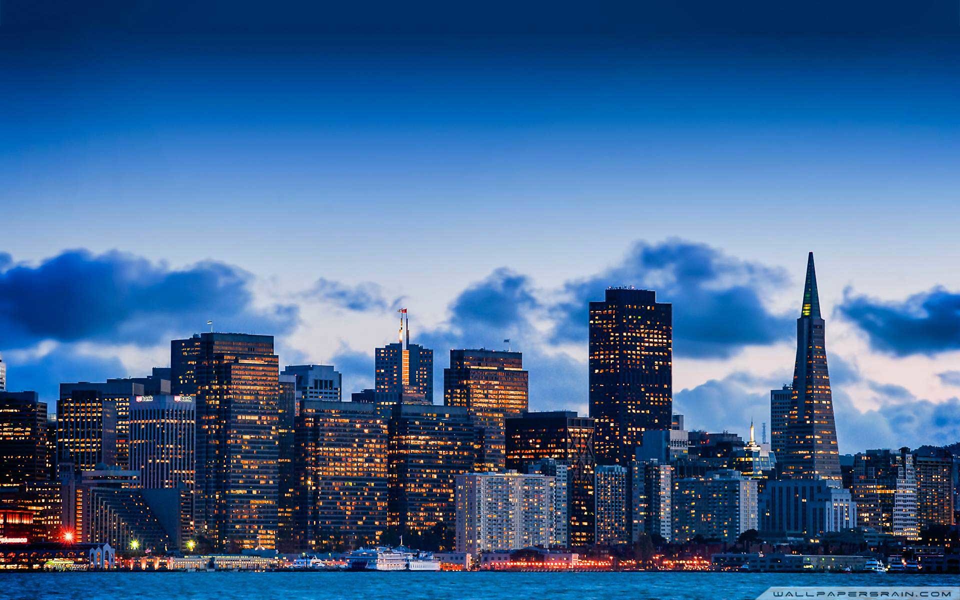 San Francisco, Skyline, Transamerica Pyramid, Cielo blu, 1920x1200, sfondo per PC