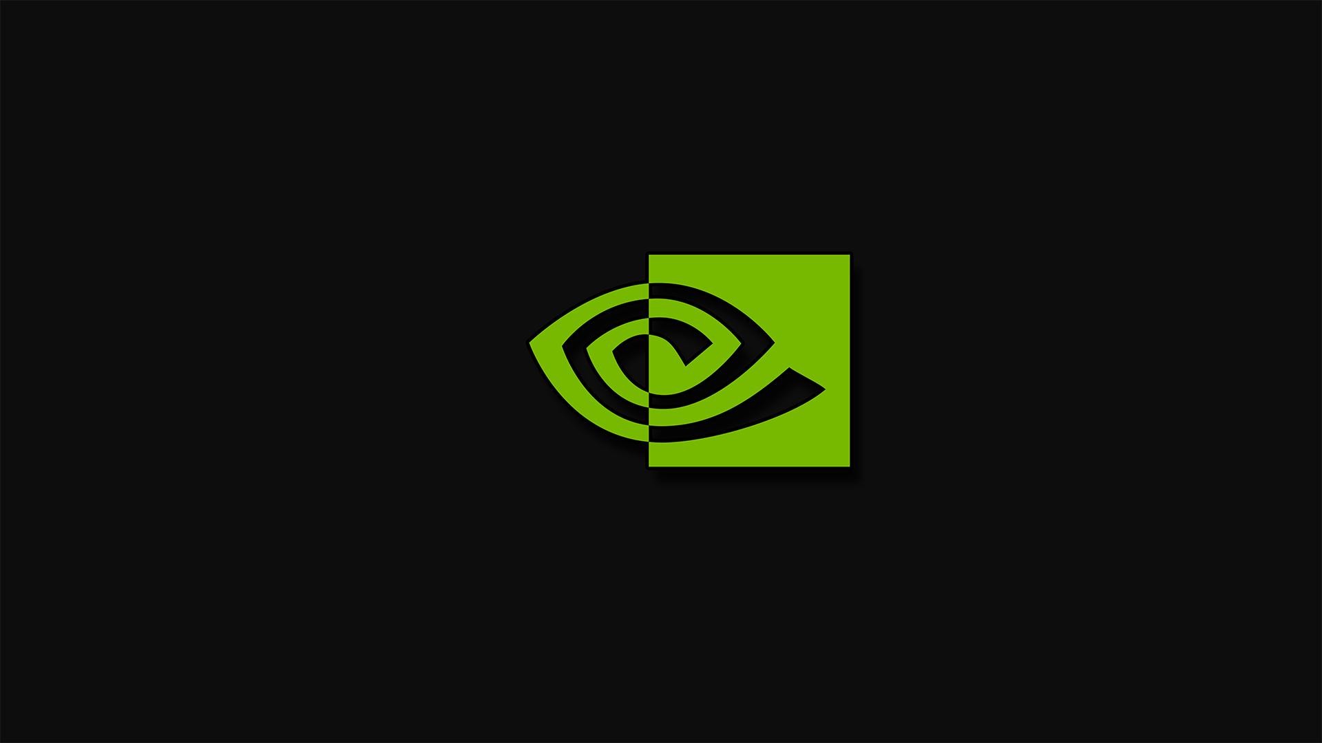 Logo Nvidia, Nvidia, Sfondo nero, Minimal, Full HD, wallpaper desktop