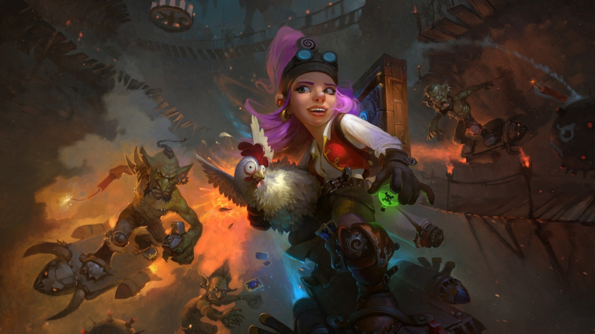 Hearthstone, Gnoma, Battaglia, Steampunk, Full HD, sfondo Windows 11