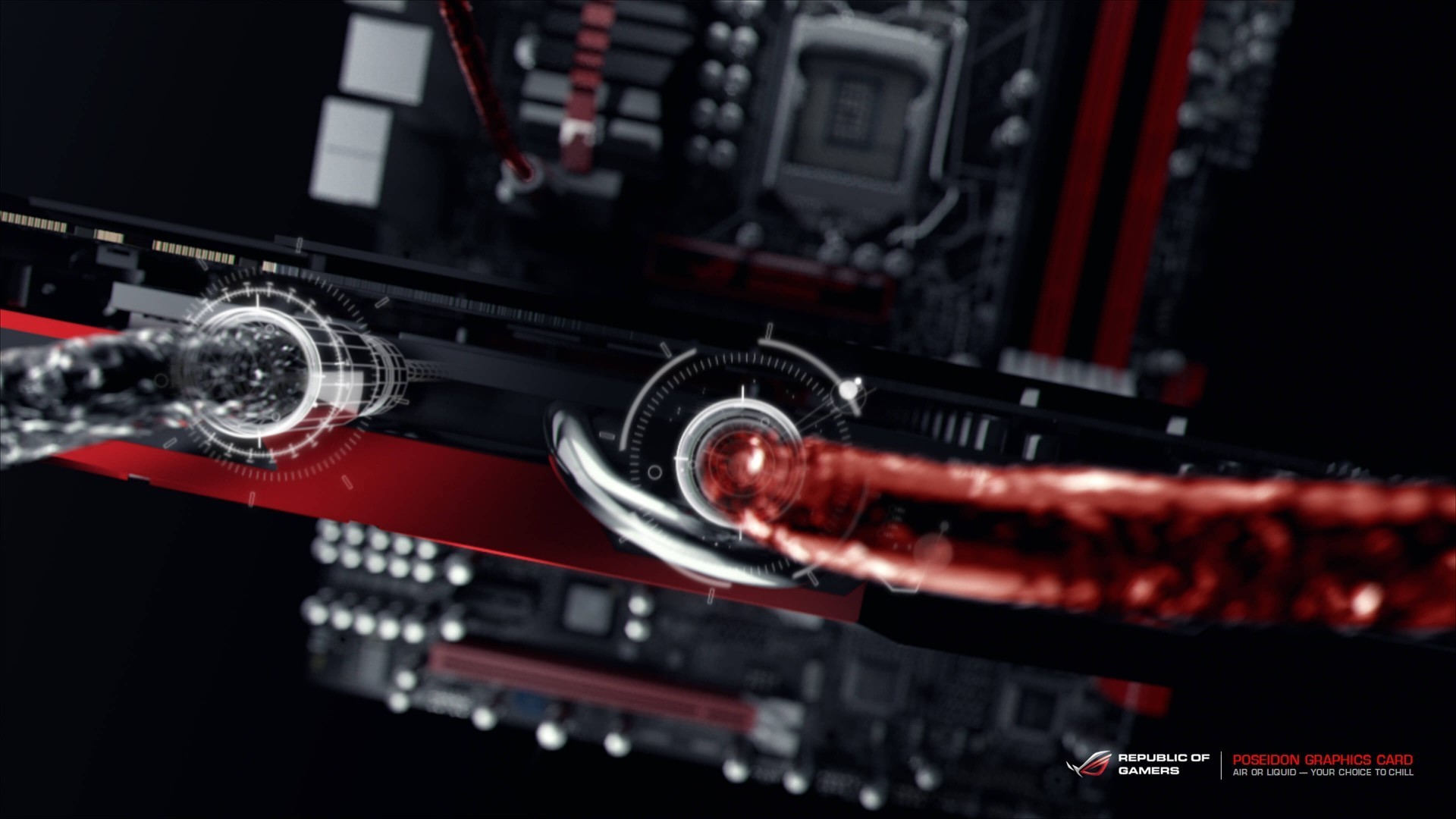 ASUS Republic of Gamers, Scheda madre, Hardware, Rosso, sfondo PC Full HD