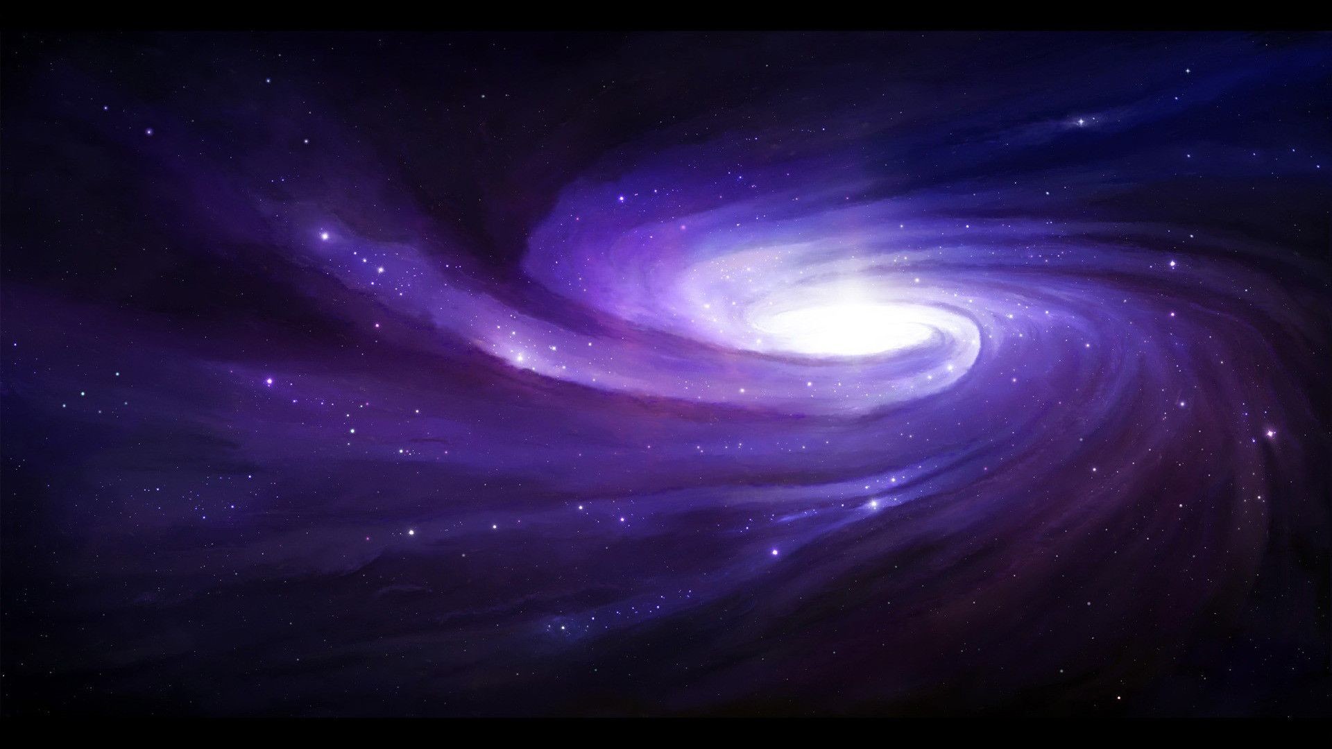 Galassia, Vortice, Viola, Arte digitale, Full HD, sfondo Windows 11
