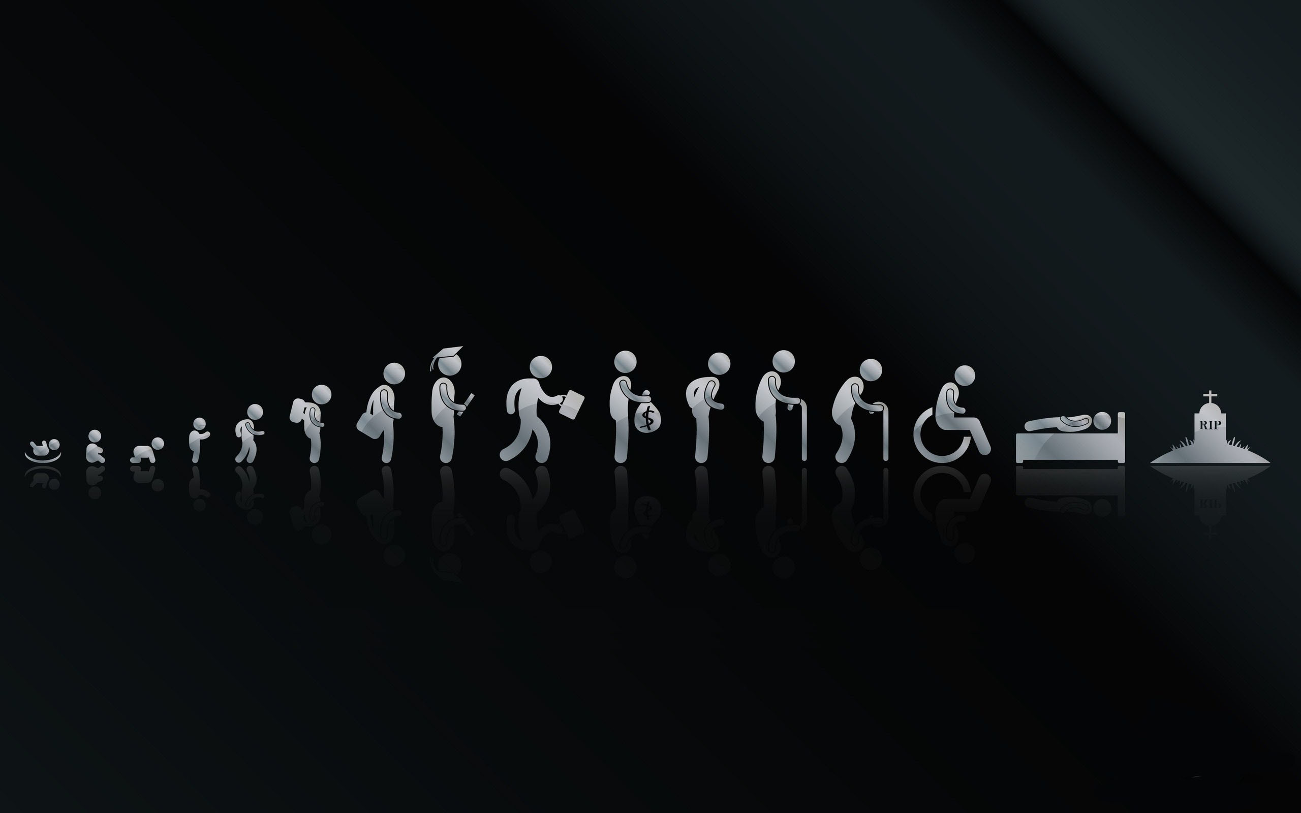 Ciclo della vita, Evoluzione, Pittogrammi, Minimalista, 2560x1600, sfondo MacBook Pro
