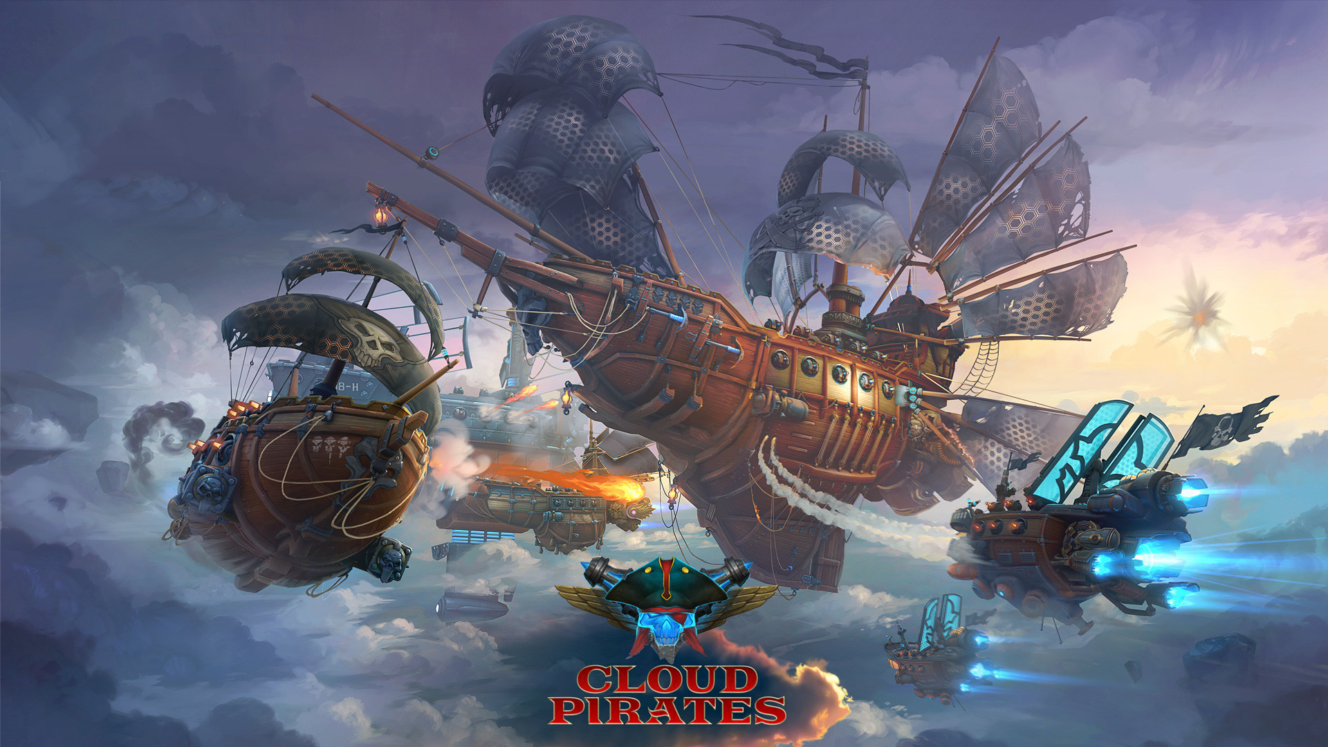 Cloud Pirates, Navi volanti, Videogioco, Cielo, Full HD, wallpaper per portatile
