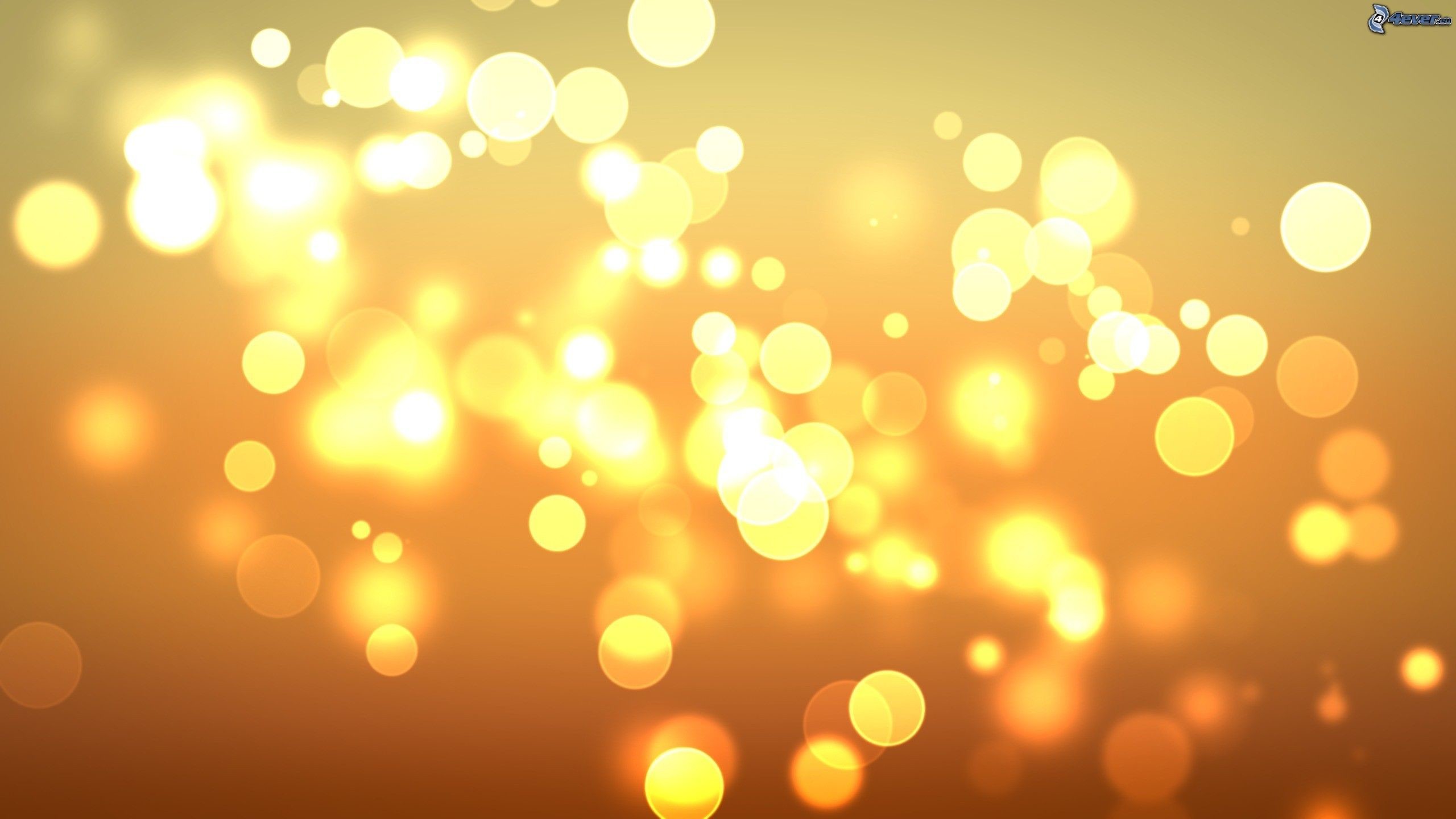 Bokeh, Luci dorate, Arancione, 2K, sfondo per PC e portatile