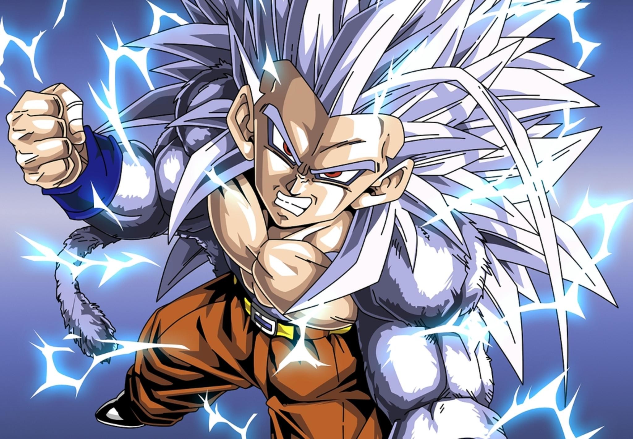 Goku, Super Saiyan 5, Fan art, Fulmini, Full HD, sfondo per PC e portatile