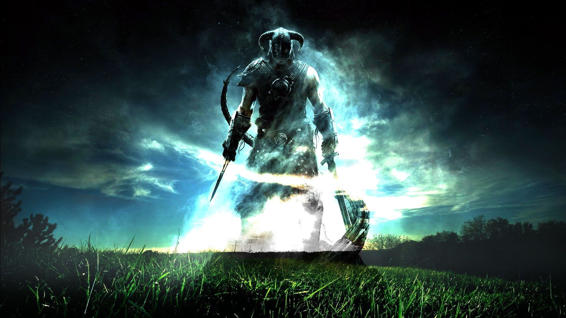 Dovahkiin, Skyrim, The Elder Scrolls V, Luce, 1920x1080, sfondo per PC