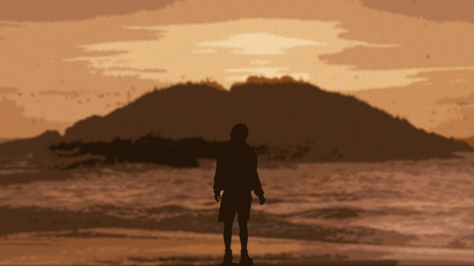 Into the Wild - Nelle terre selvagge, Silhouette, Tramonto, Spiaggia, sfondo Full HD per portatile