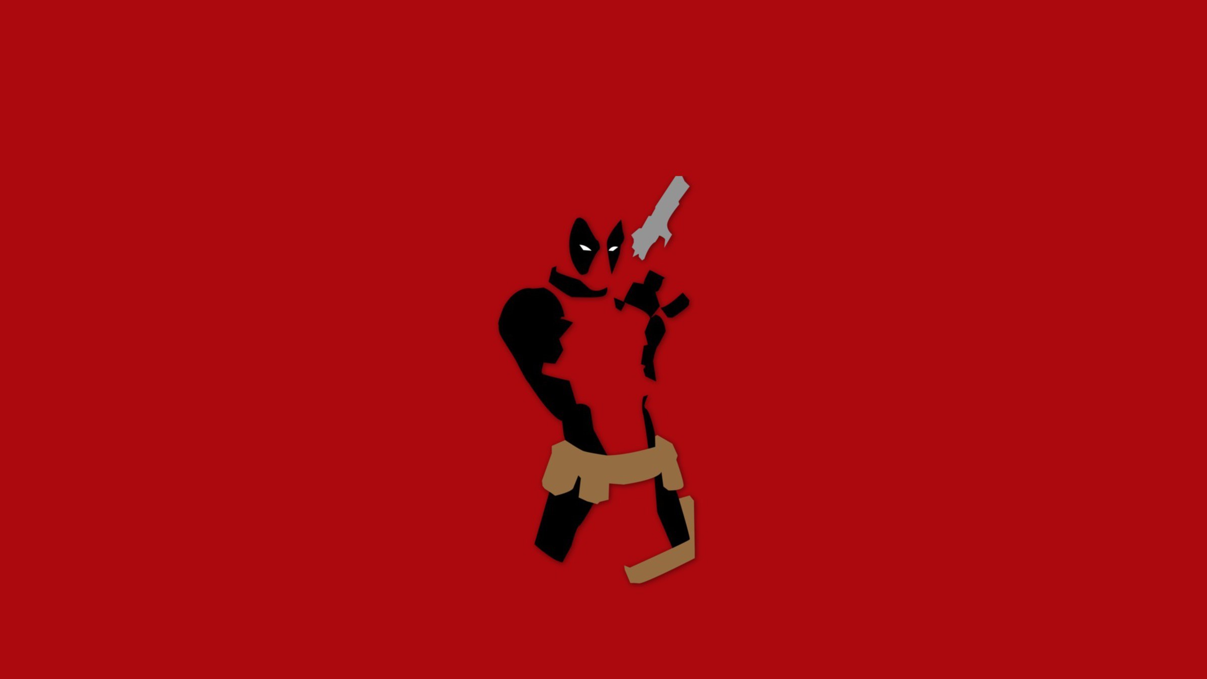 Deadpool, Minimalismo, Sfondo rosso, Full HD, wallpaper per PC
