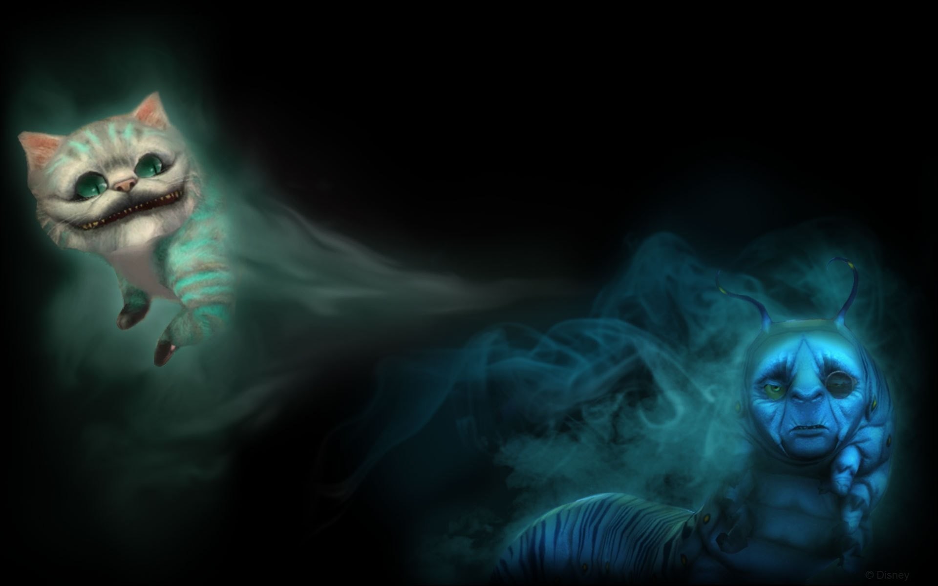 Stregatto, Brucaliffo, Alice in Wonderland (2010), Fumo, 1920x1200, immagine di sfondo