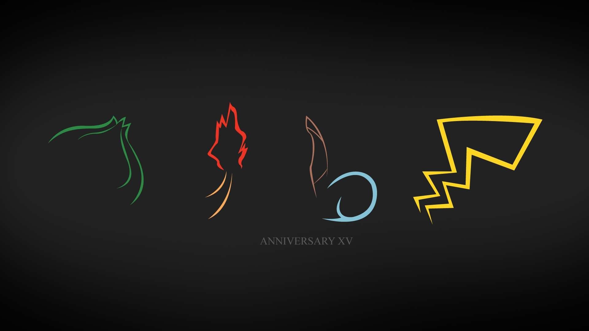Pokémon, Bulbasaur, Charmander, Squirtle, Pikachu, Minimalista, 1920x1080, immagine di sfondo