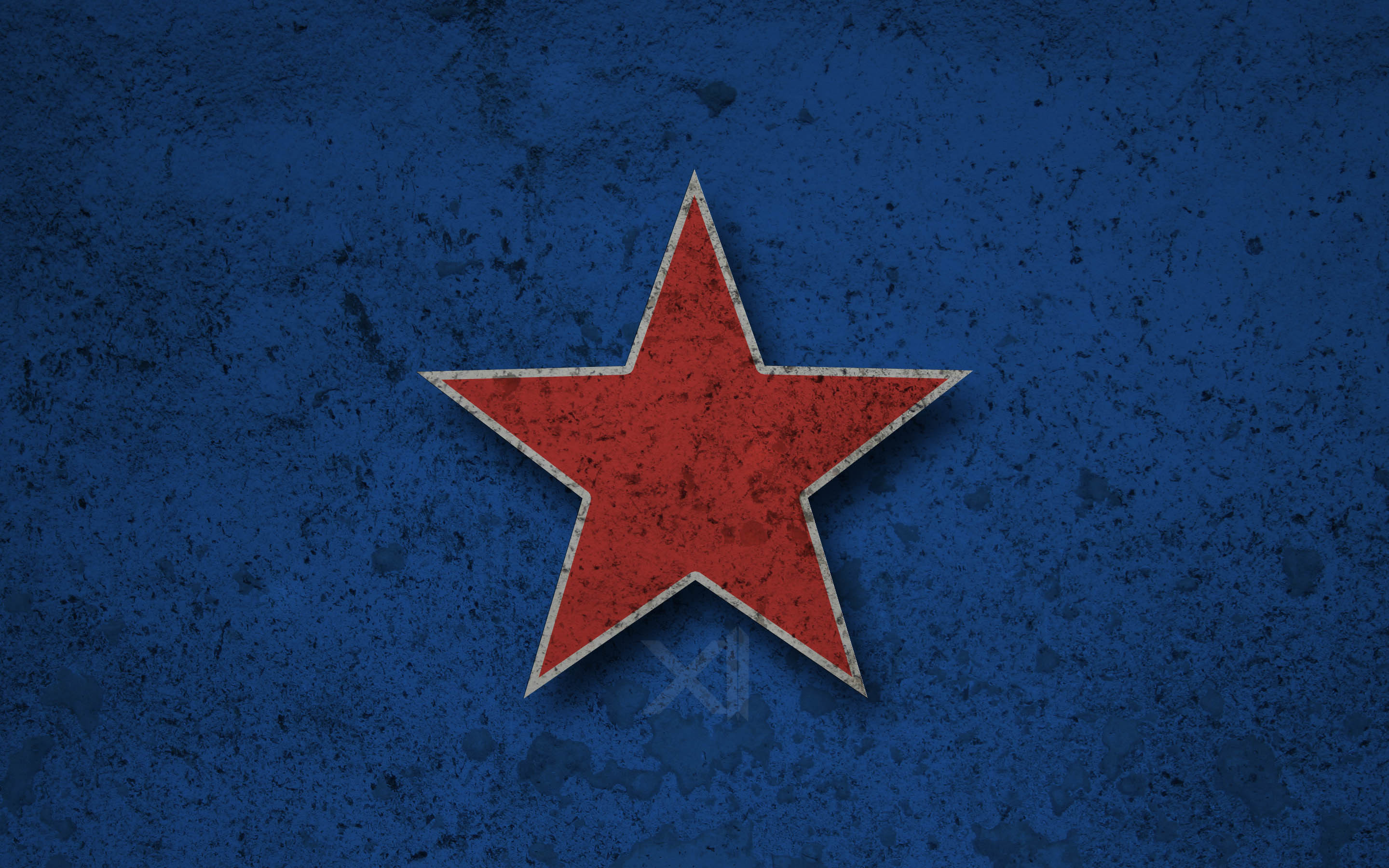 Stella rossa, Blu, Grunge, 2880x1800, immagine di sfondo