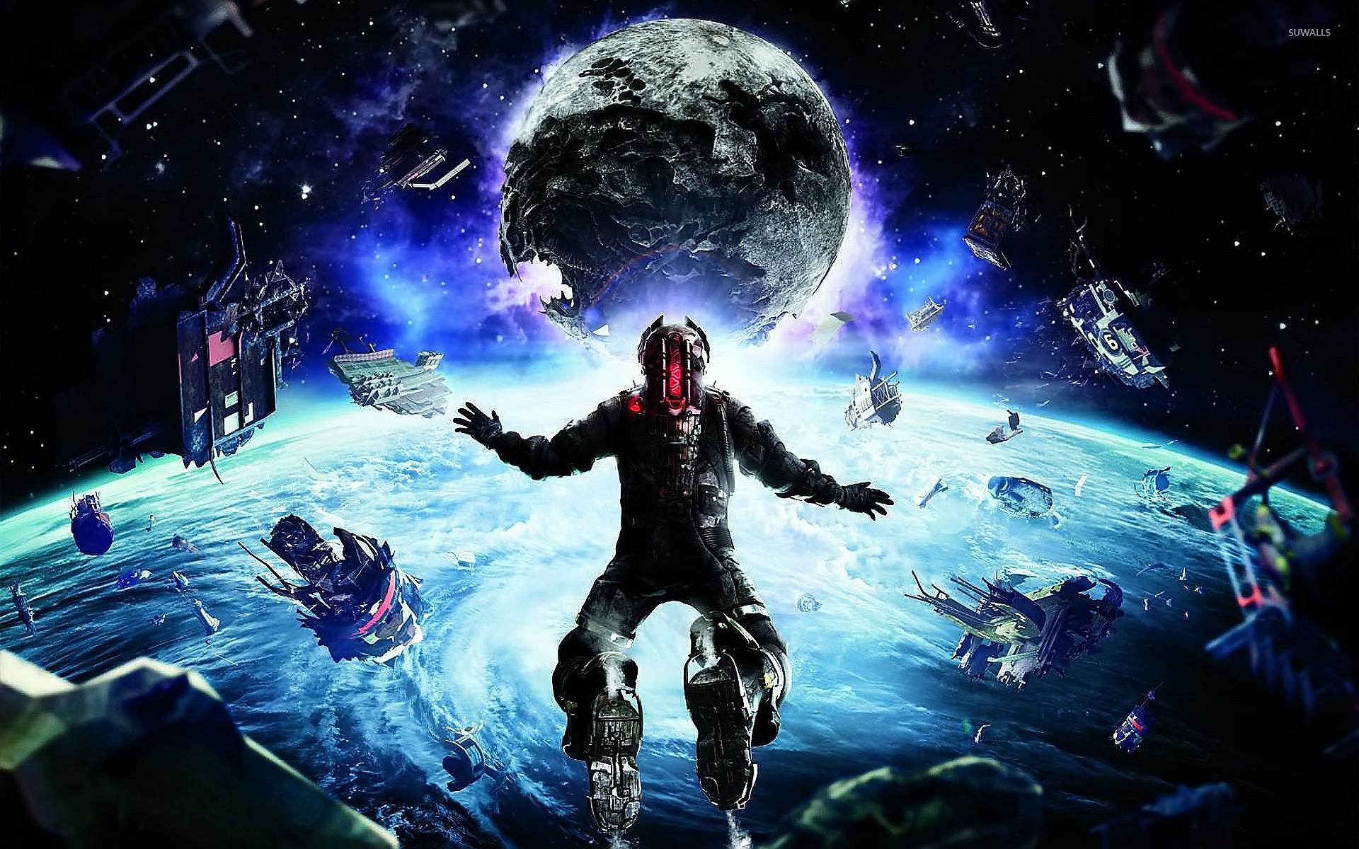 Dead Space 3, Spazio, Pianeta, Astronave, Gravità zero, 16:10 Full HD, sfondo widescreen