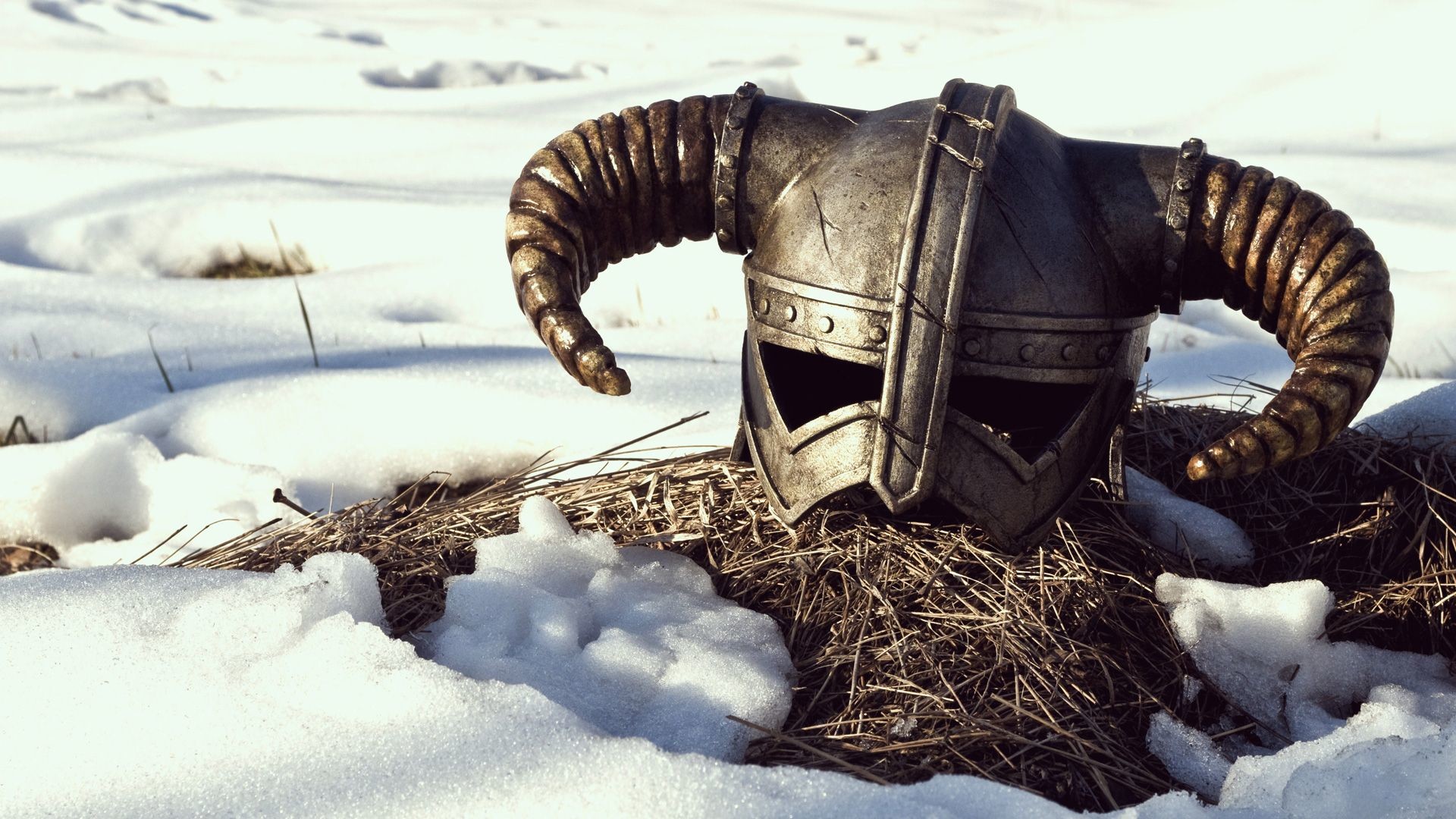 Elmo di ferro, The Elder Scrolls V: Skyrim, Corna, Neve, 1920x1080, immagine di sfondo