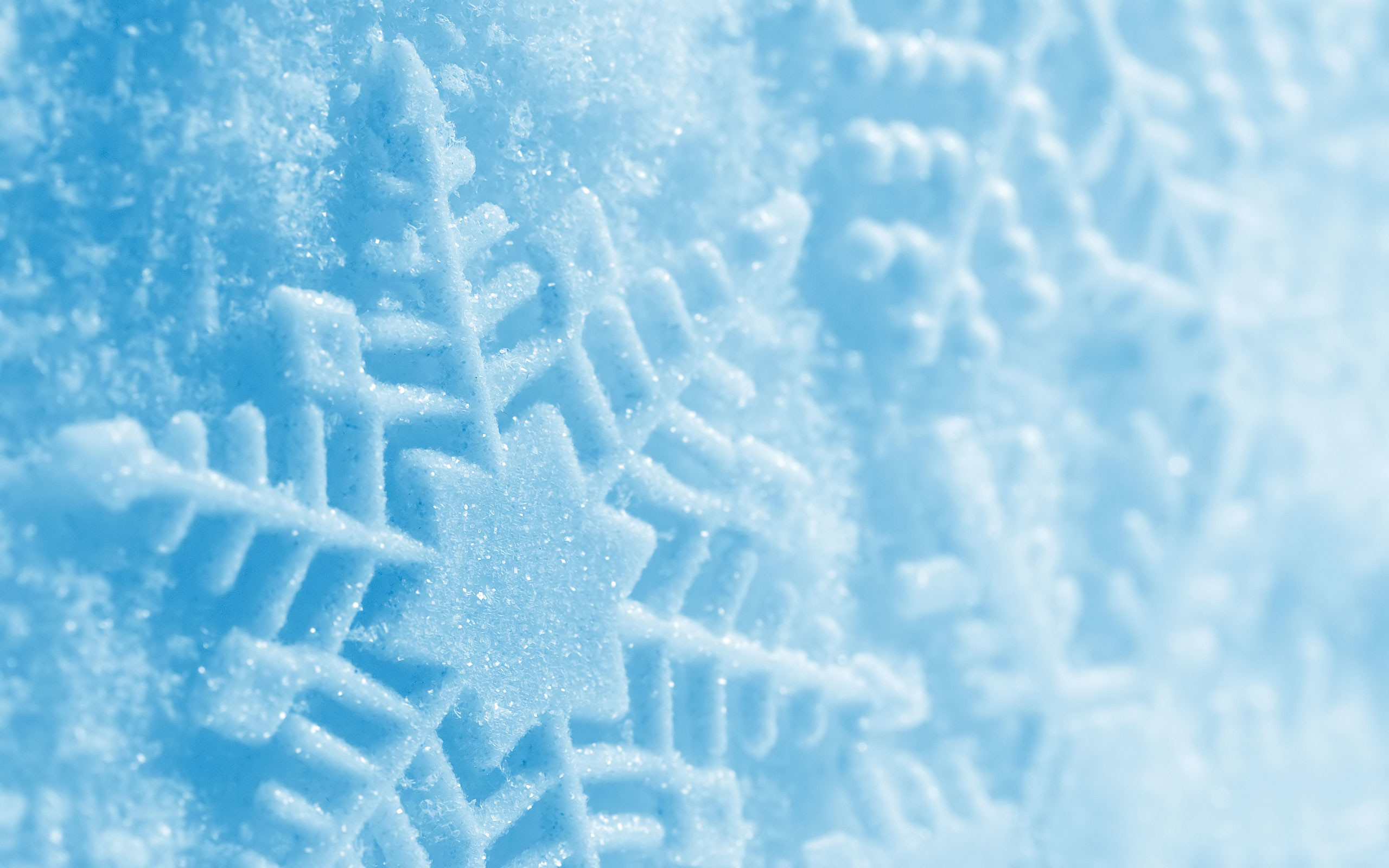 Fiocco di neve, Impronta nella neve, Azzurro, 16:10 2K, sfondo widescreen