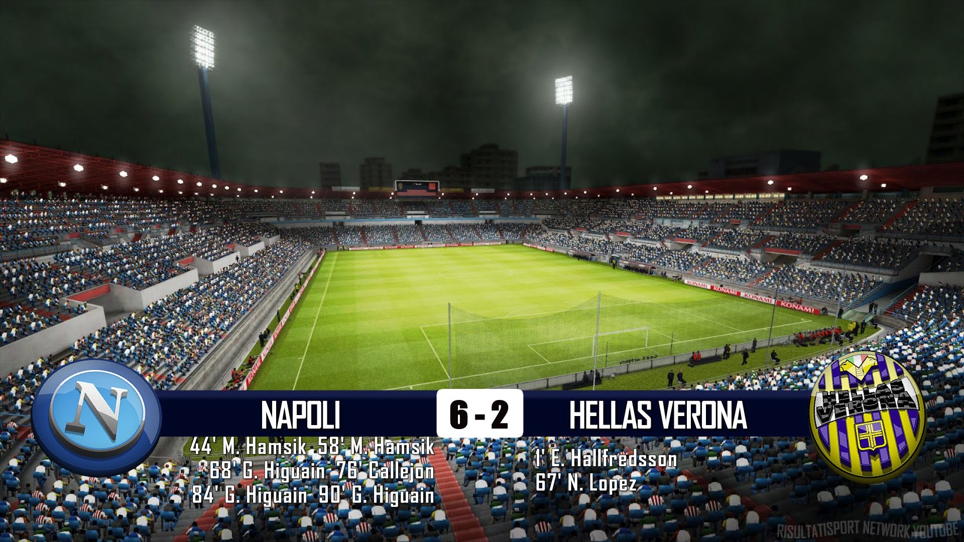 Stadio San Paolo, SSC Napoli, Hellas Verona, Napoli 6-2, Notte, Full HD 1080p, sfondo desktop