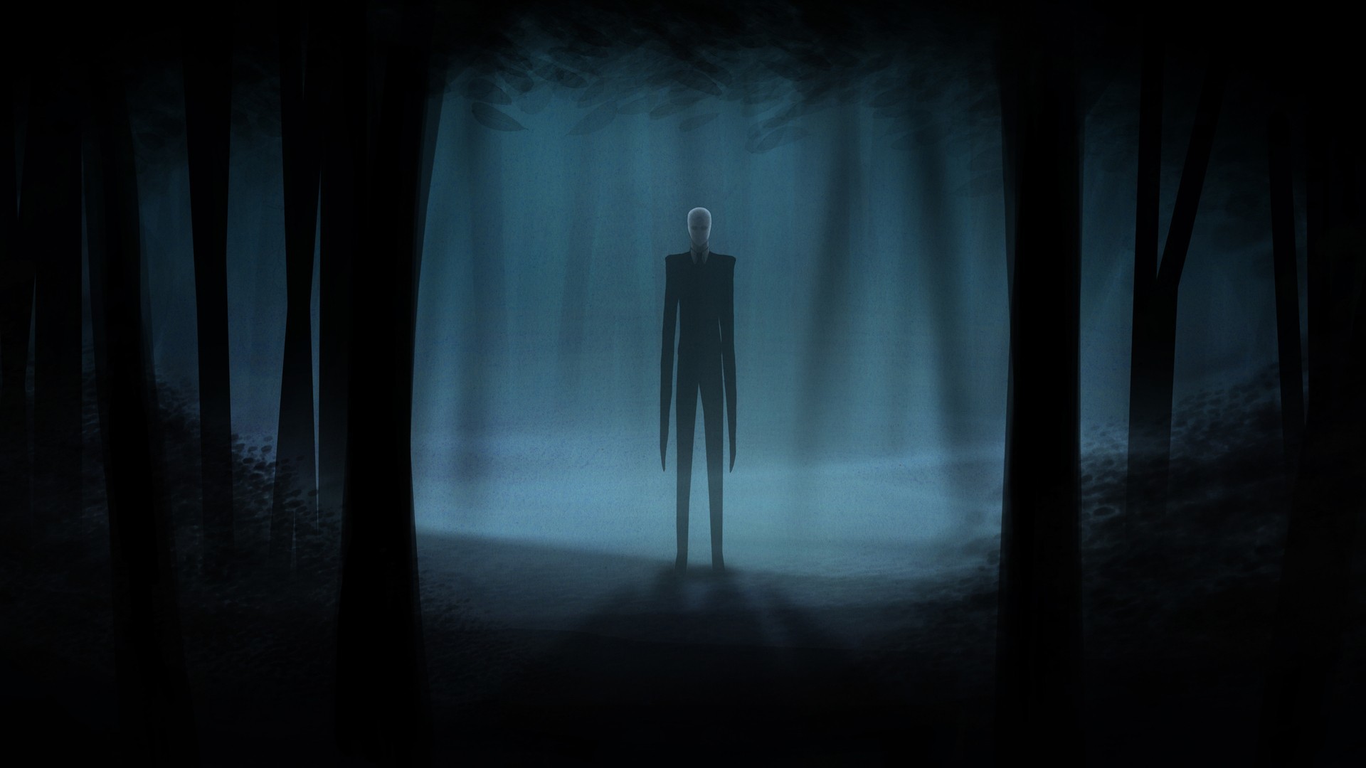 Slender Man, Foresta oscura, Nebbia, Horror, Full HD, sfondo per PC
