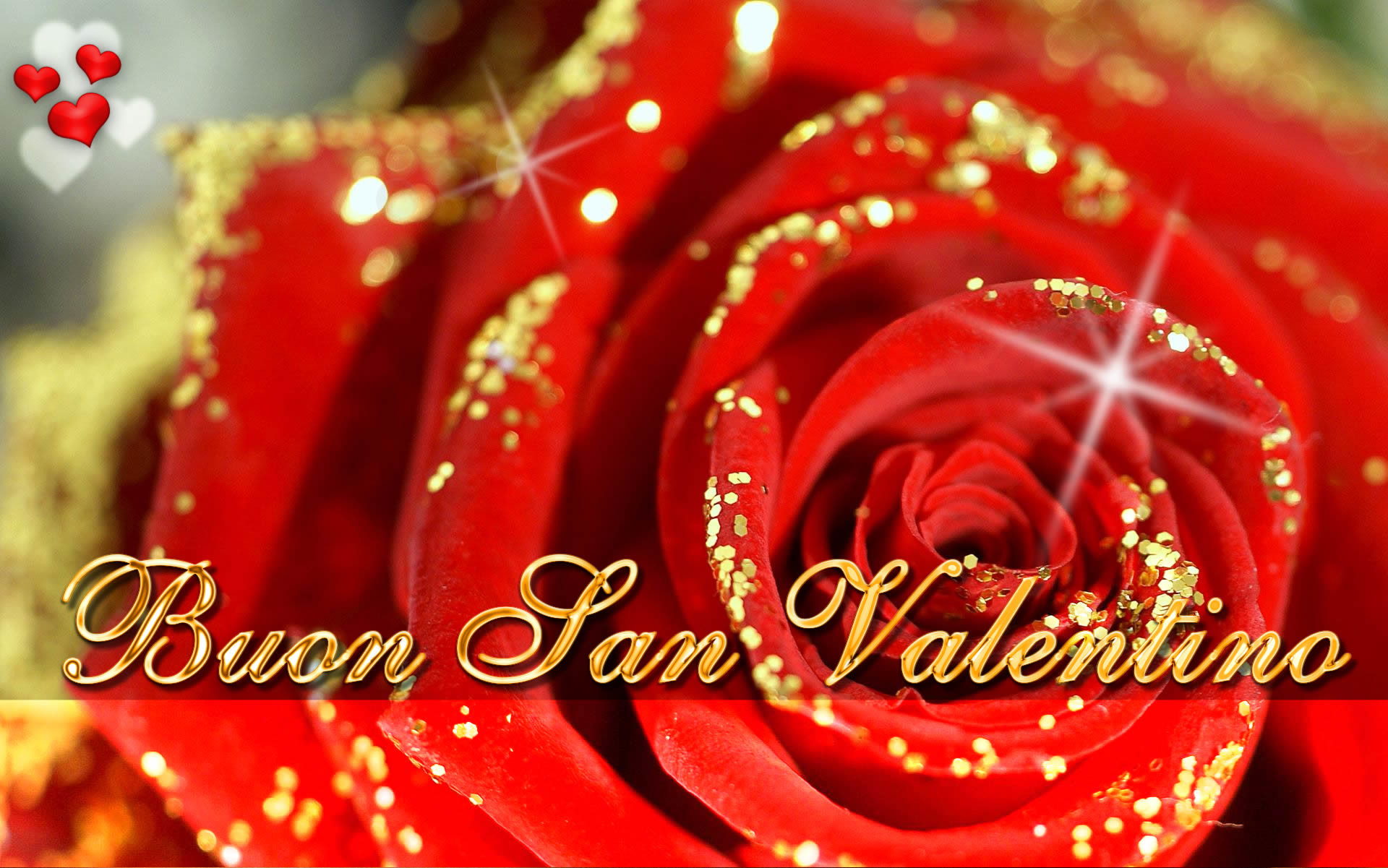 Buon San Valentino, Rosa rossa, Glitter, Amore, Full HD, sfondo per PC