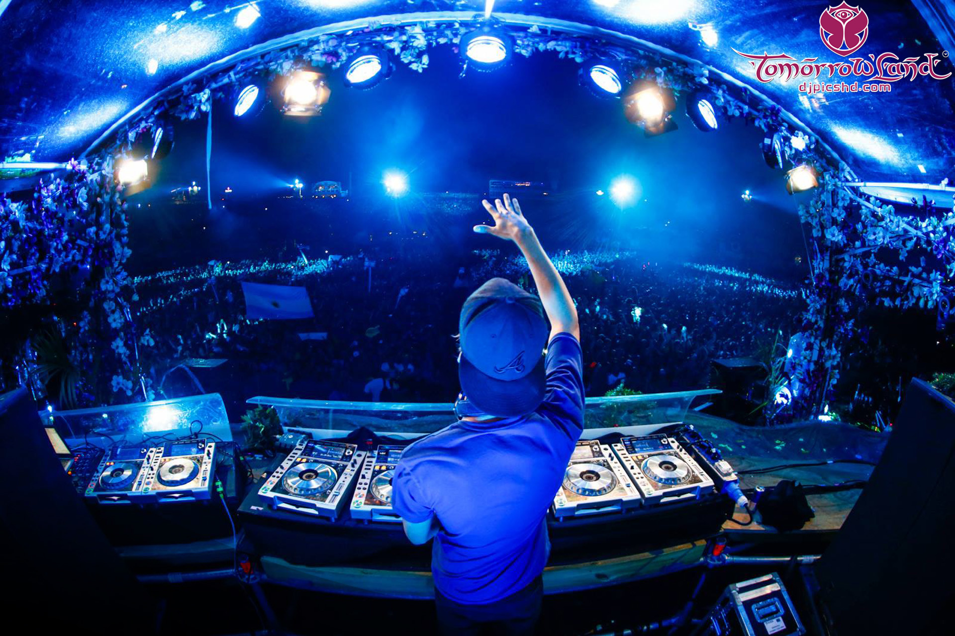 Tomorrowland, DJ, Console, Luci blu, Full HD, sfondo per portatile