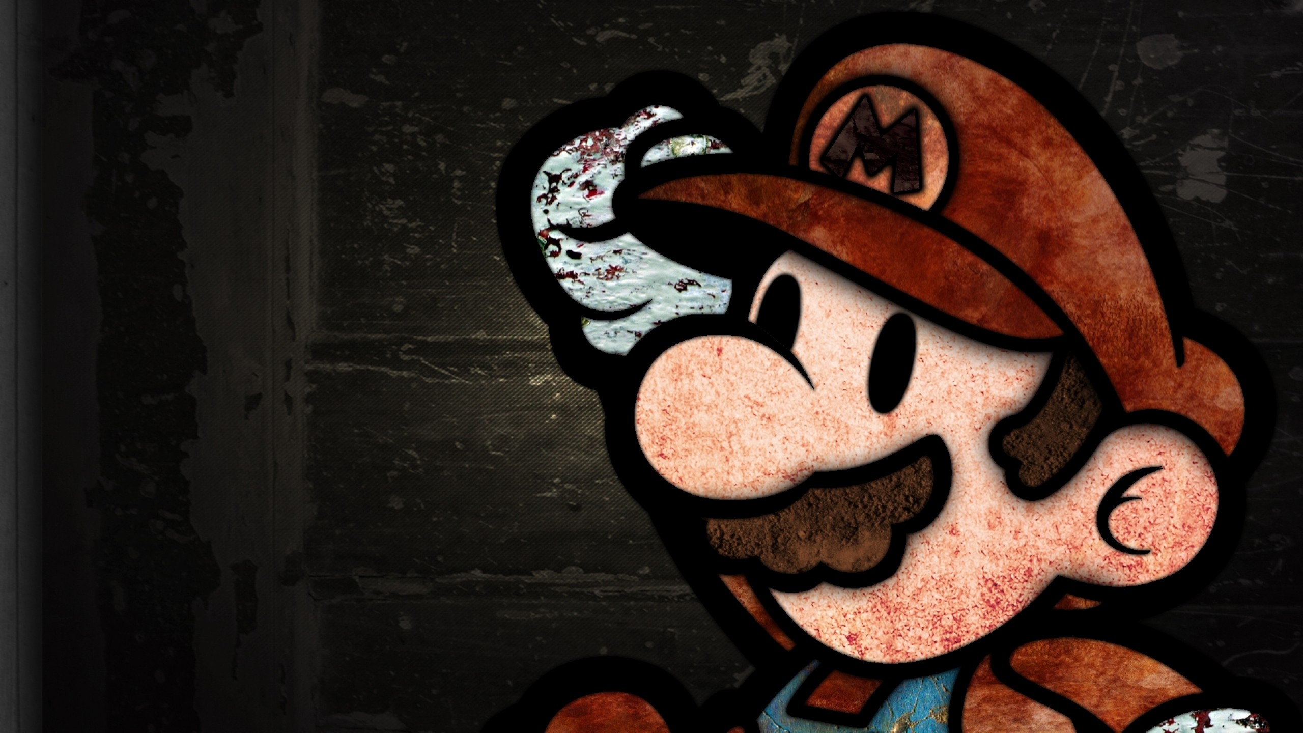 Mario, Super Mario, Nintendo, Arte grunge, 2560x1440, sfondo per PC