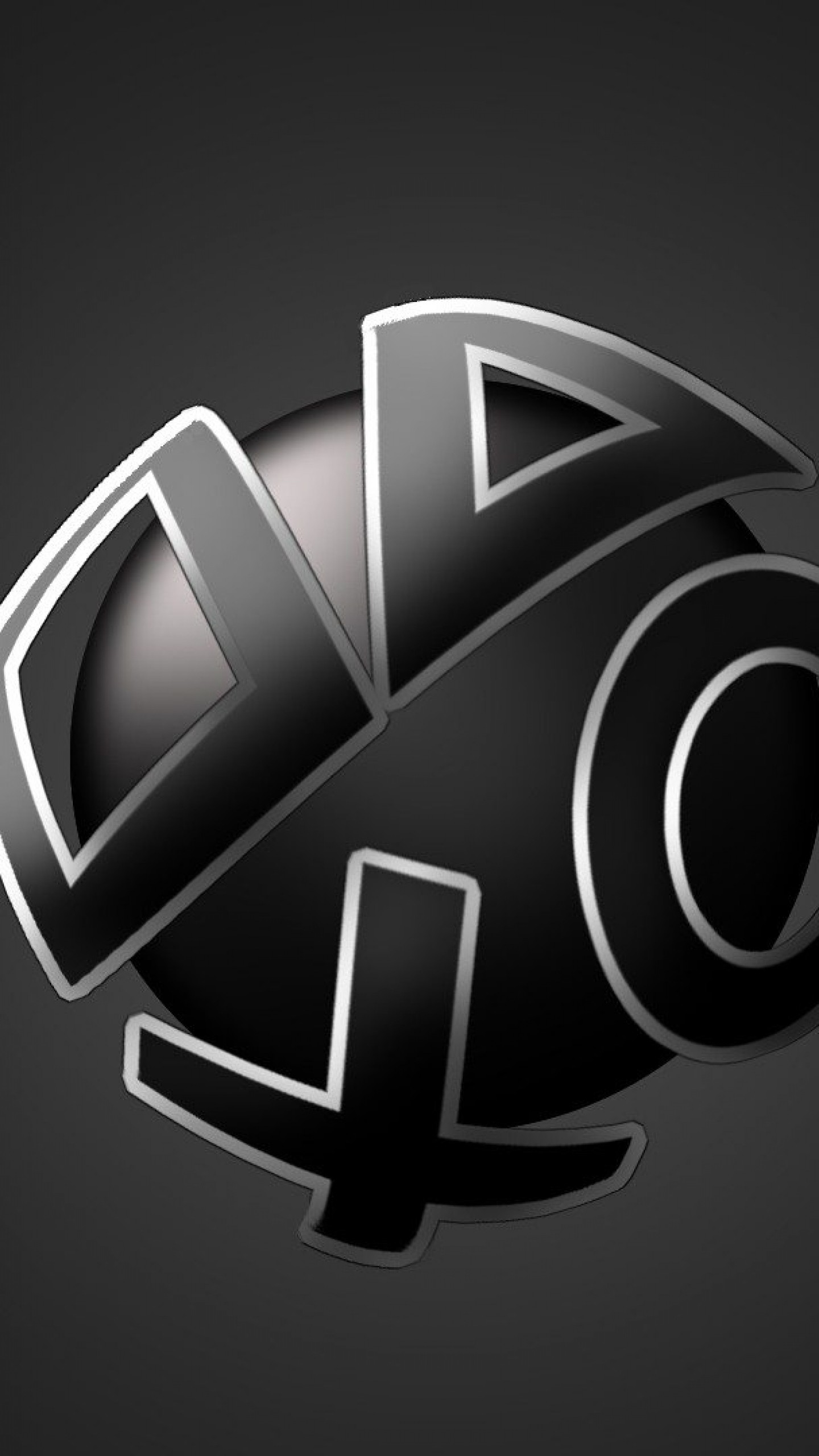 PlayStation, Simboli PlayStation, 3D, Bianco e nero, sfondo per iPhone e Android